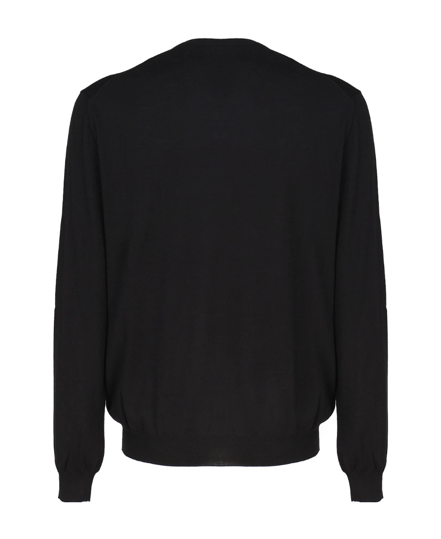 Malo Girocollo Giacomo In Cashmere Seta In Black