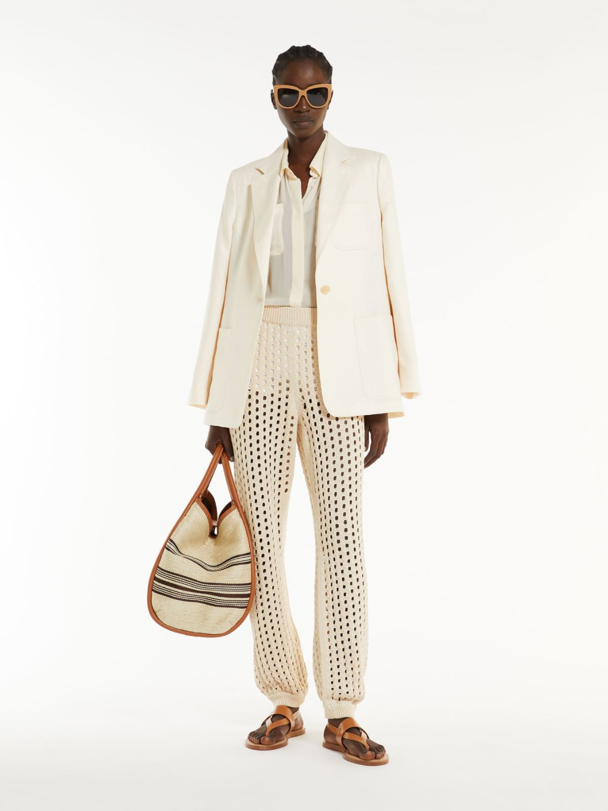 Shop Max Mara Single-breasted Suit Jacket In Nude