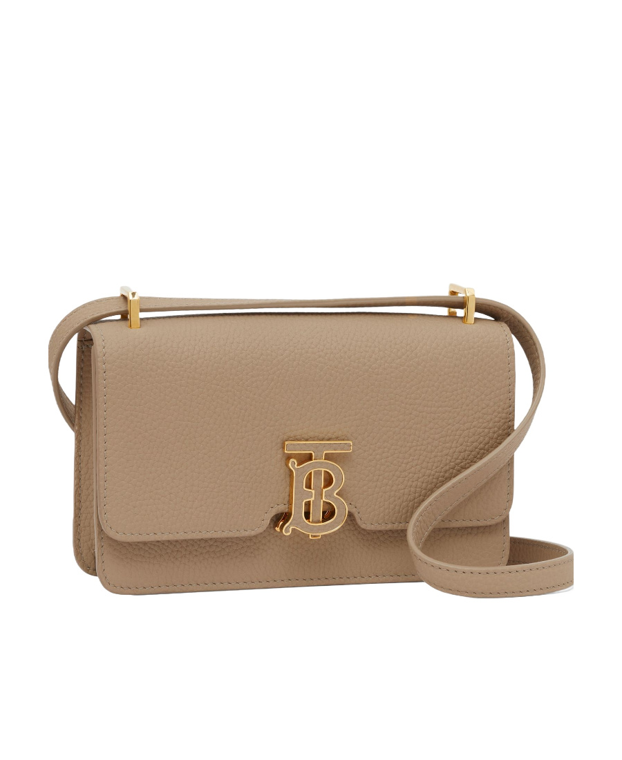 Burberry Logo-plaque Leather Shoulder Bag In Brown
