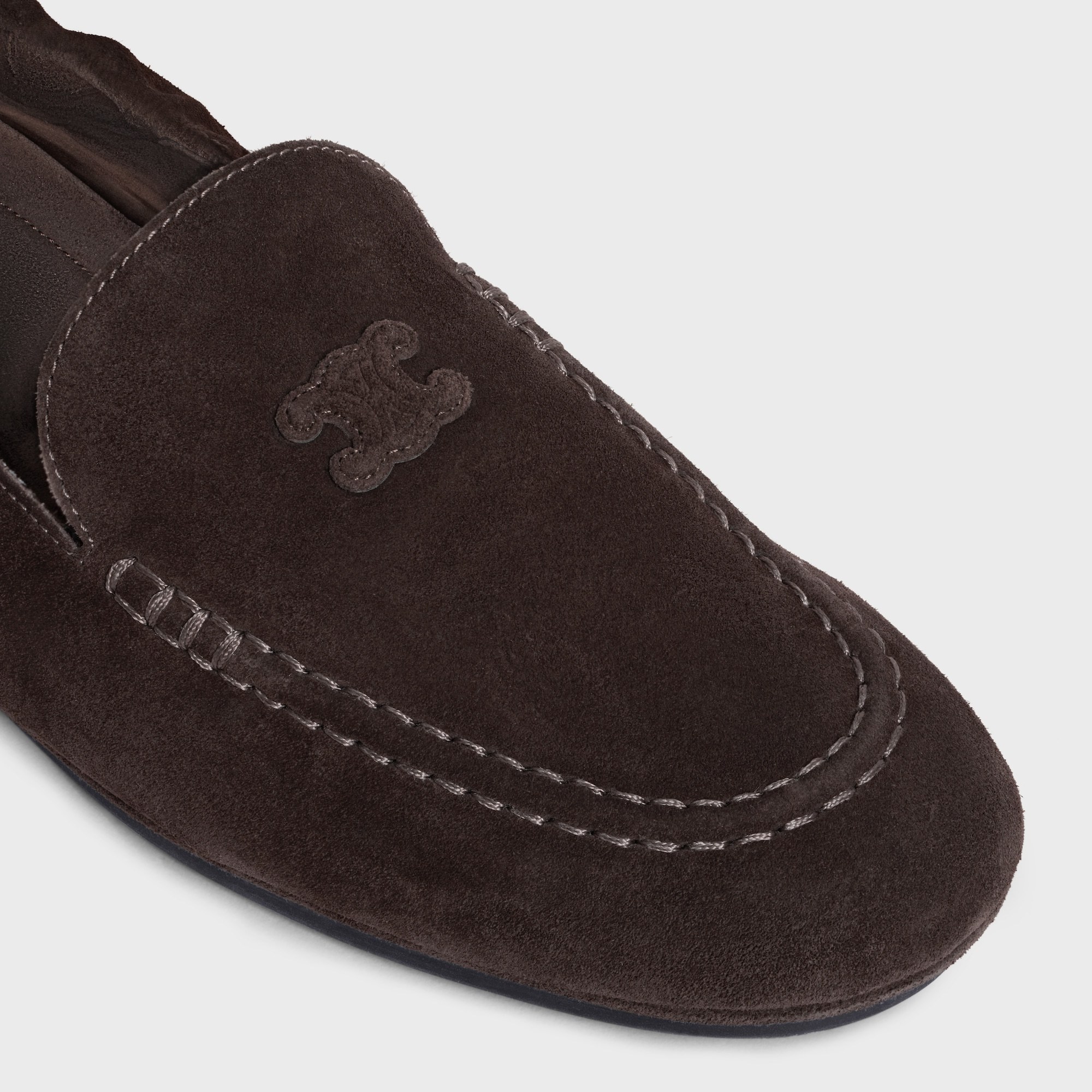 Celine Adam Loafer In Suede Calfskin In Brown
