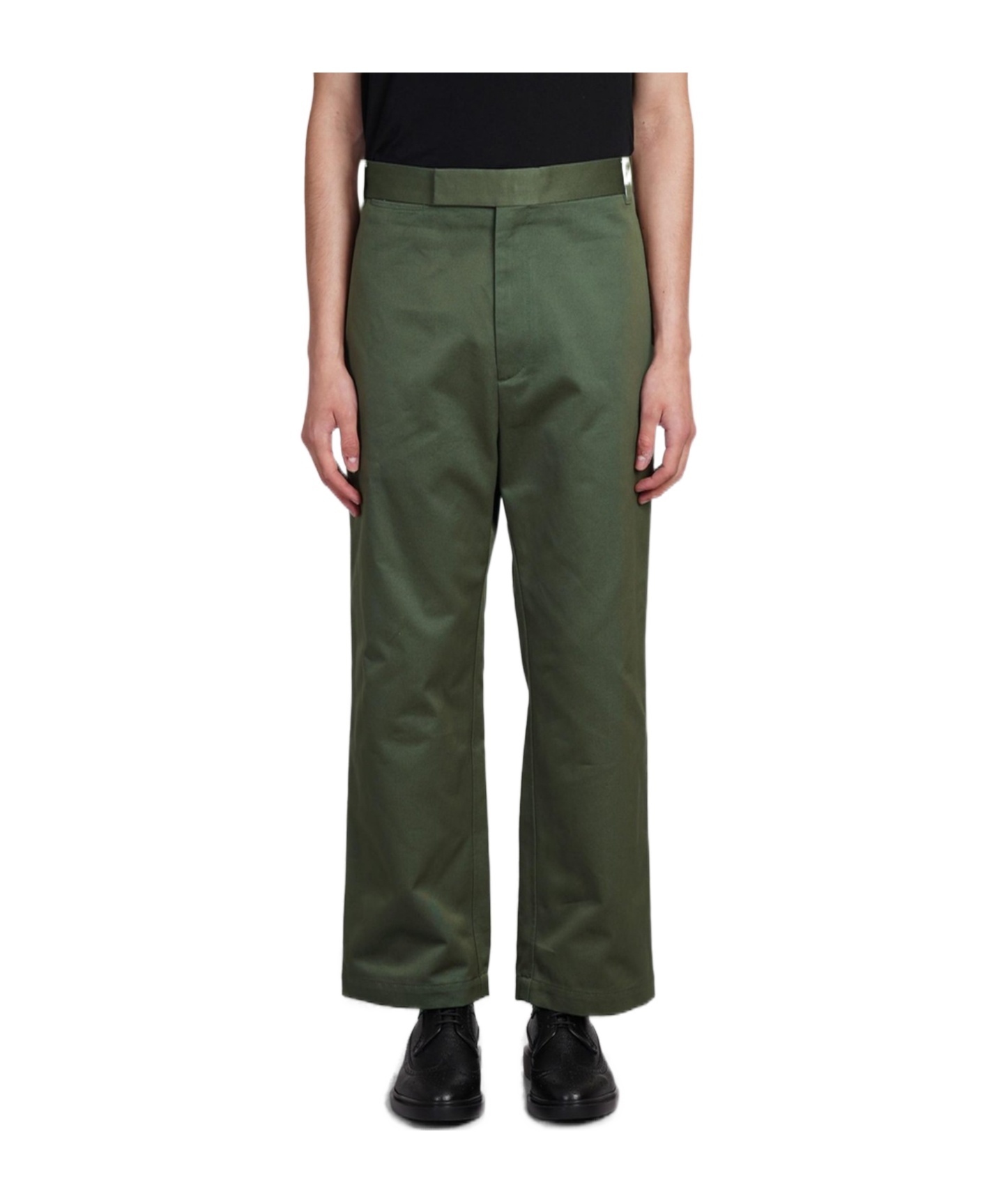 Thom Browne Rwb-stripe Straight-leg Trousers In Black