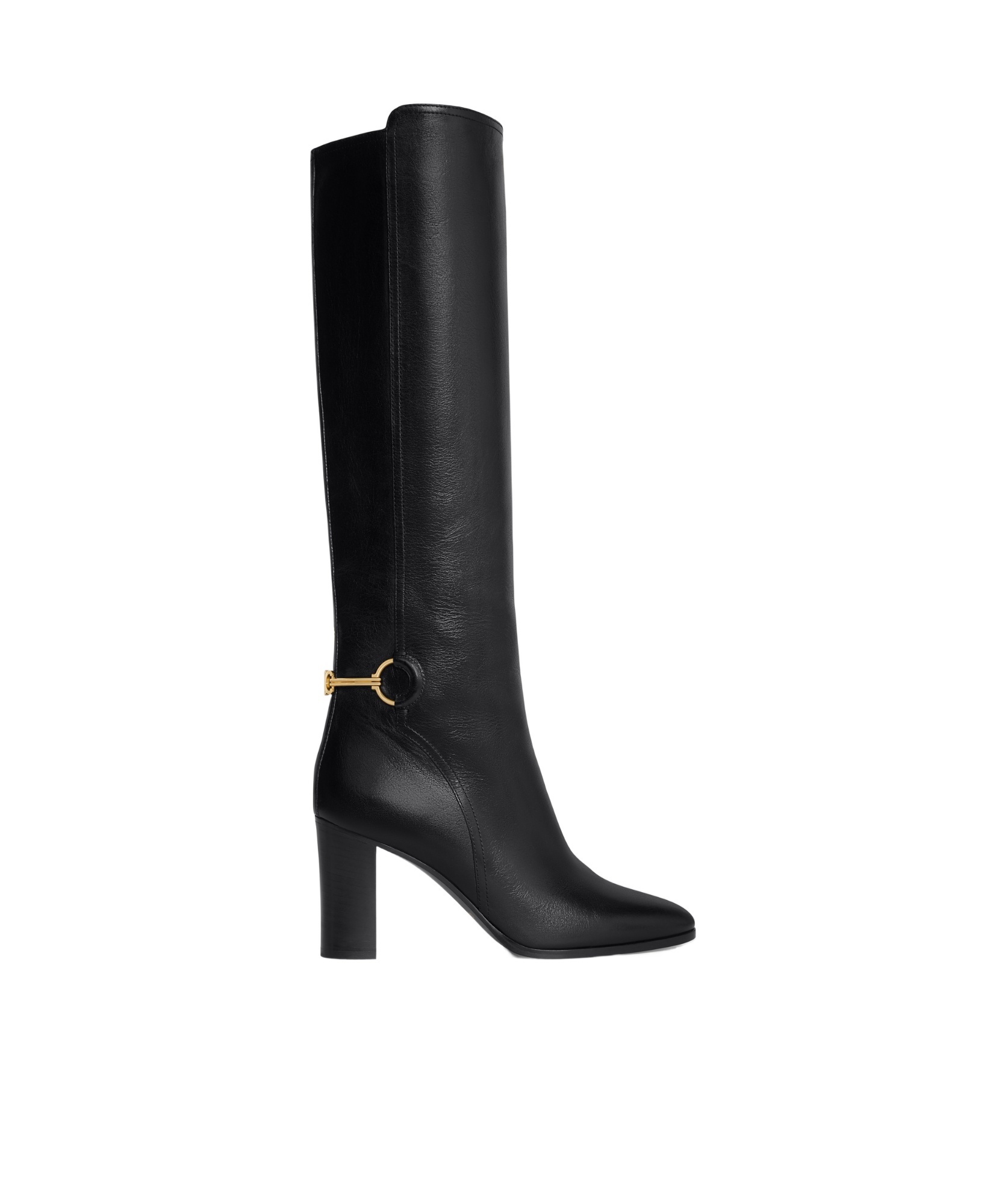 Celine Claude Calfskin High Boots In Black