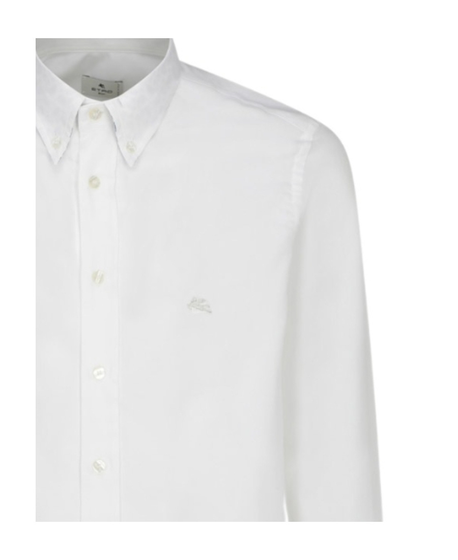 Etro Logo-embroidered Button-down Shirt In White