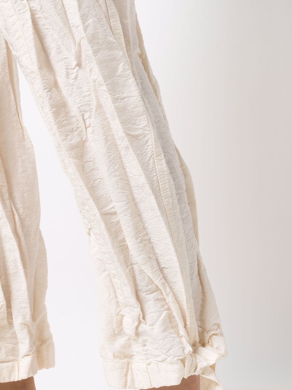 Jil Sander Drawstring Crinkle-effect Trousers In Nude