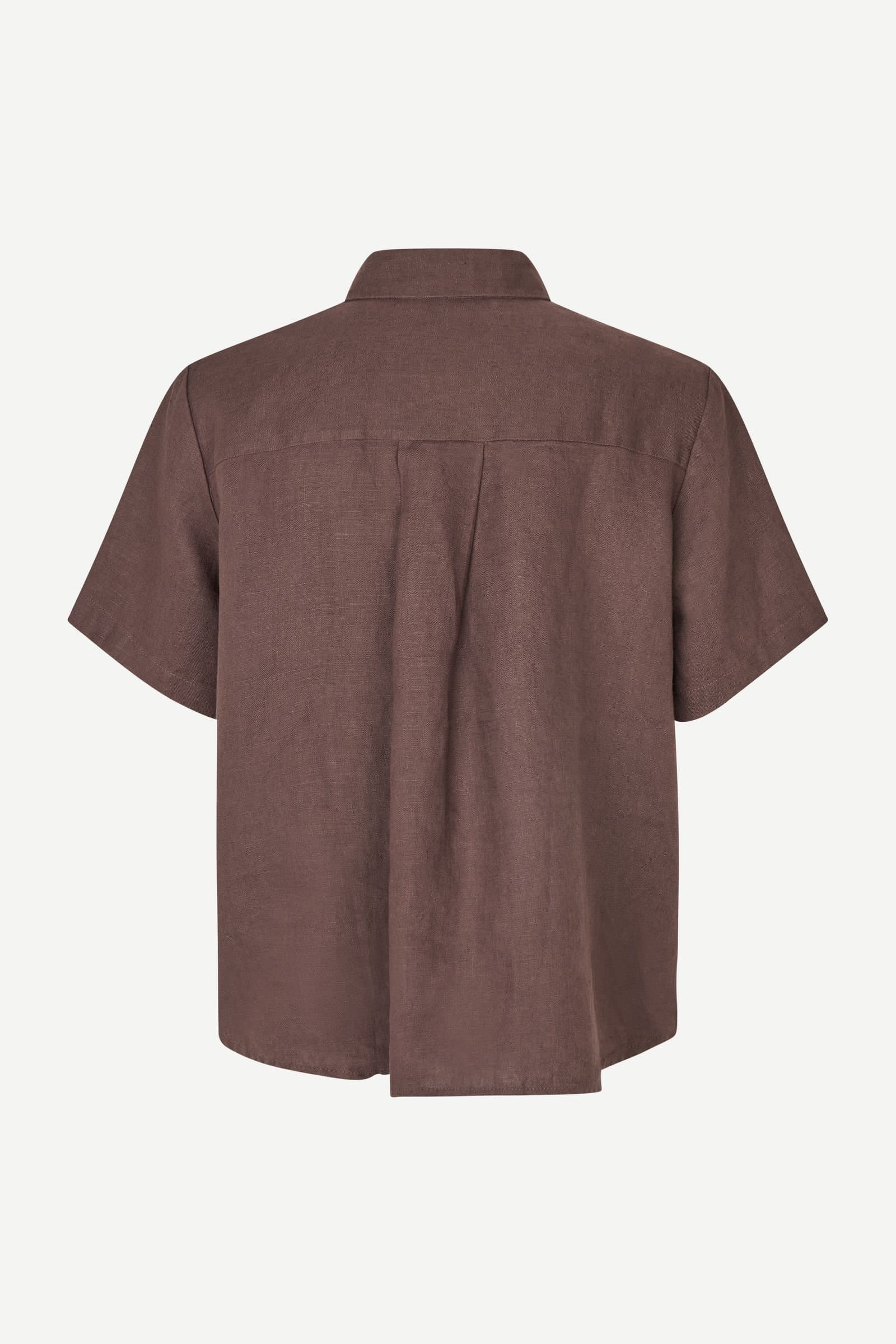 Samsoe & Samsoe Short-sleeve Buttoned Shirt In Brown