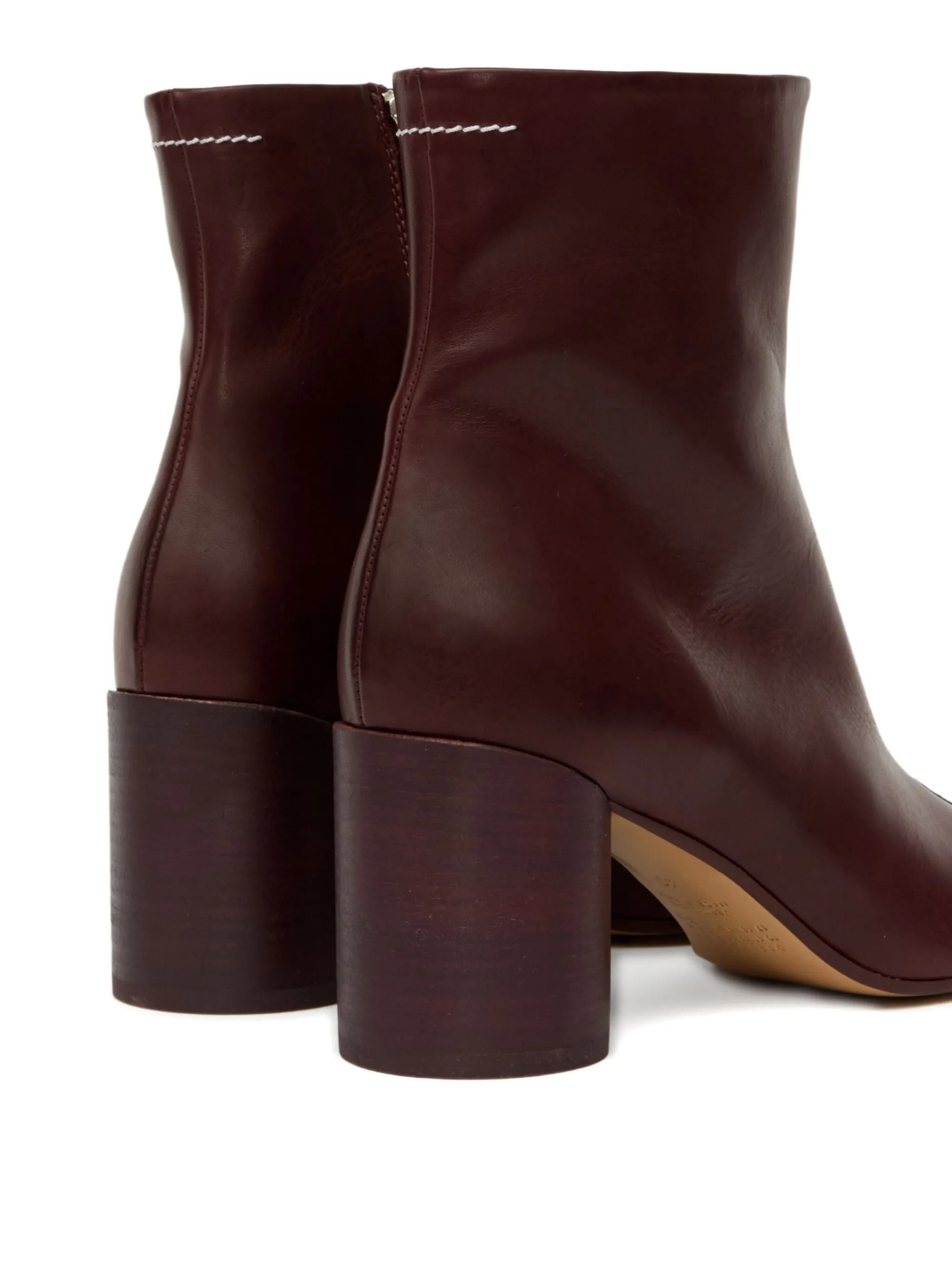 Mm6 Maison Margiela 70mm Anatomic Stitch Ankle Boots In Red