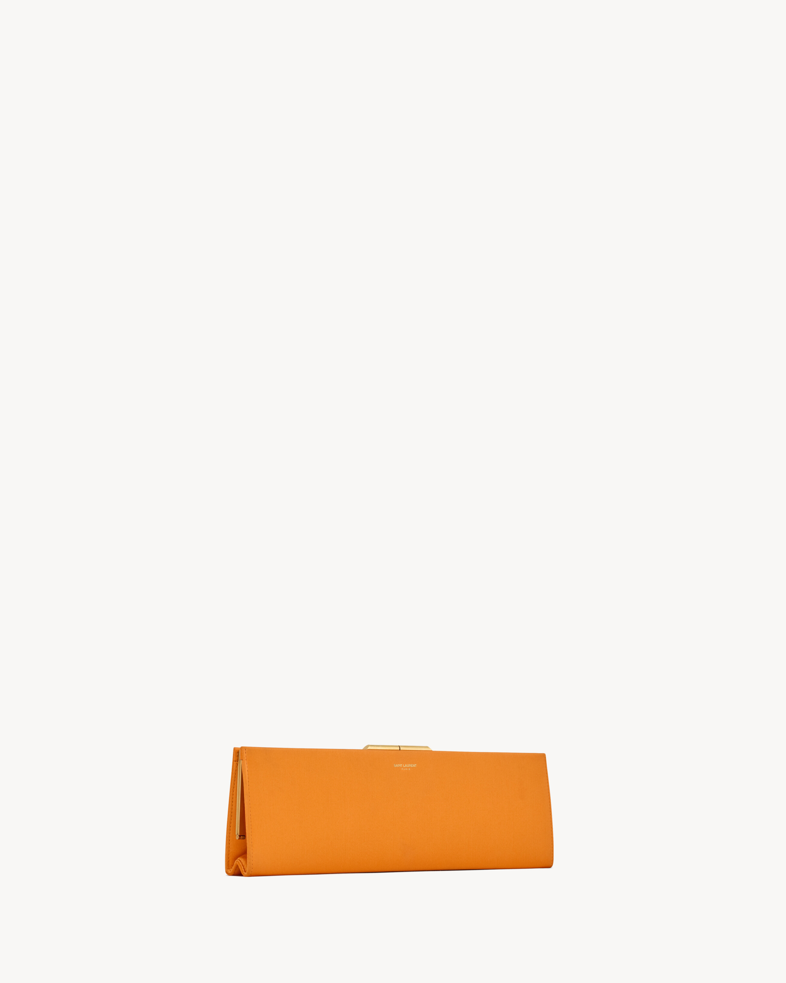 Saint Laurent Midnight Large Clutch In Orange