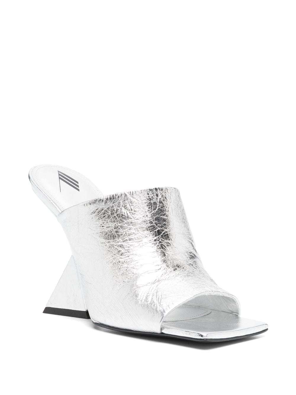 Attico Cheope 105mm Laminated Leather Mules In White