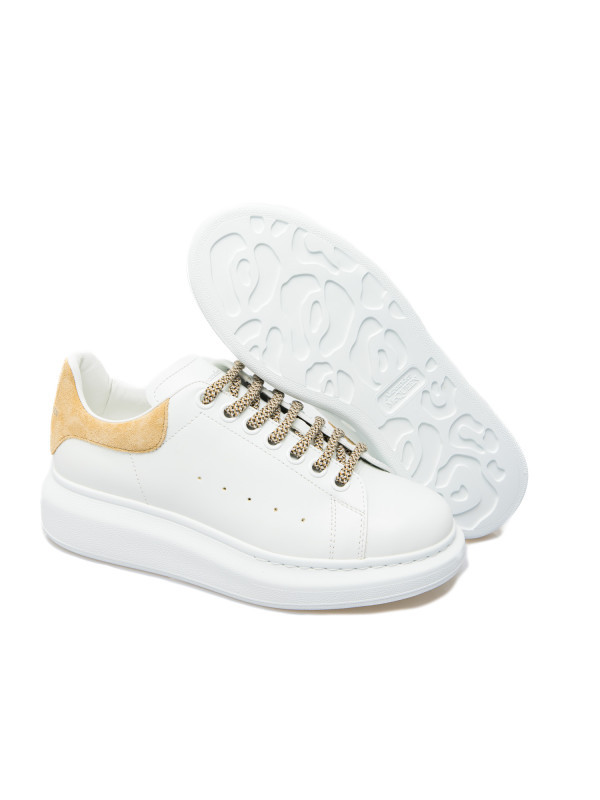 Alexander Mcqueen Beige White Beige Oversized Leather Sneakers In White