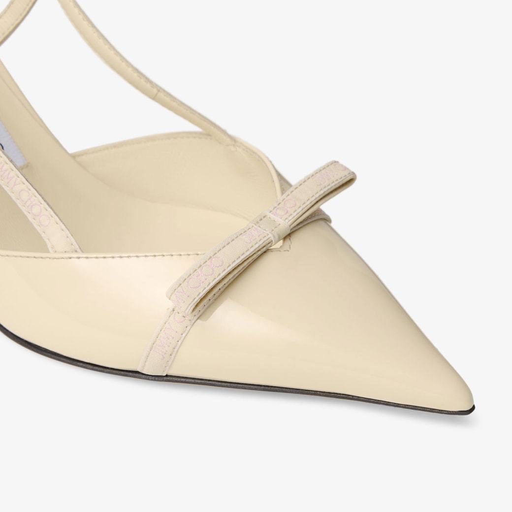 Jimmy Choo Camila Pink Slingback Pumps With Medium Heel In Leather Woman In Neutral
