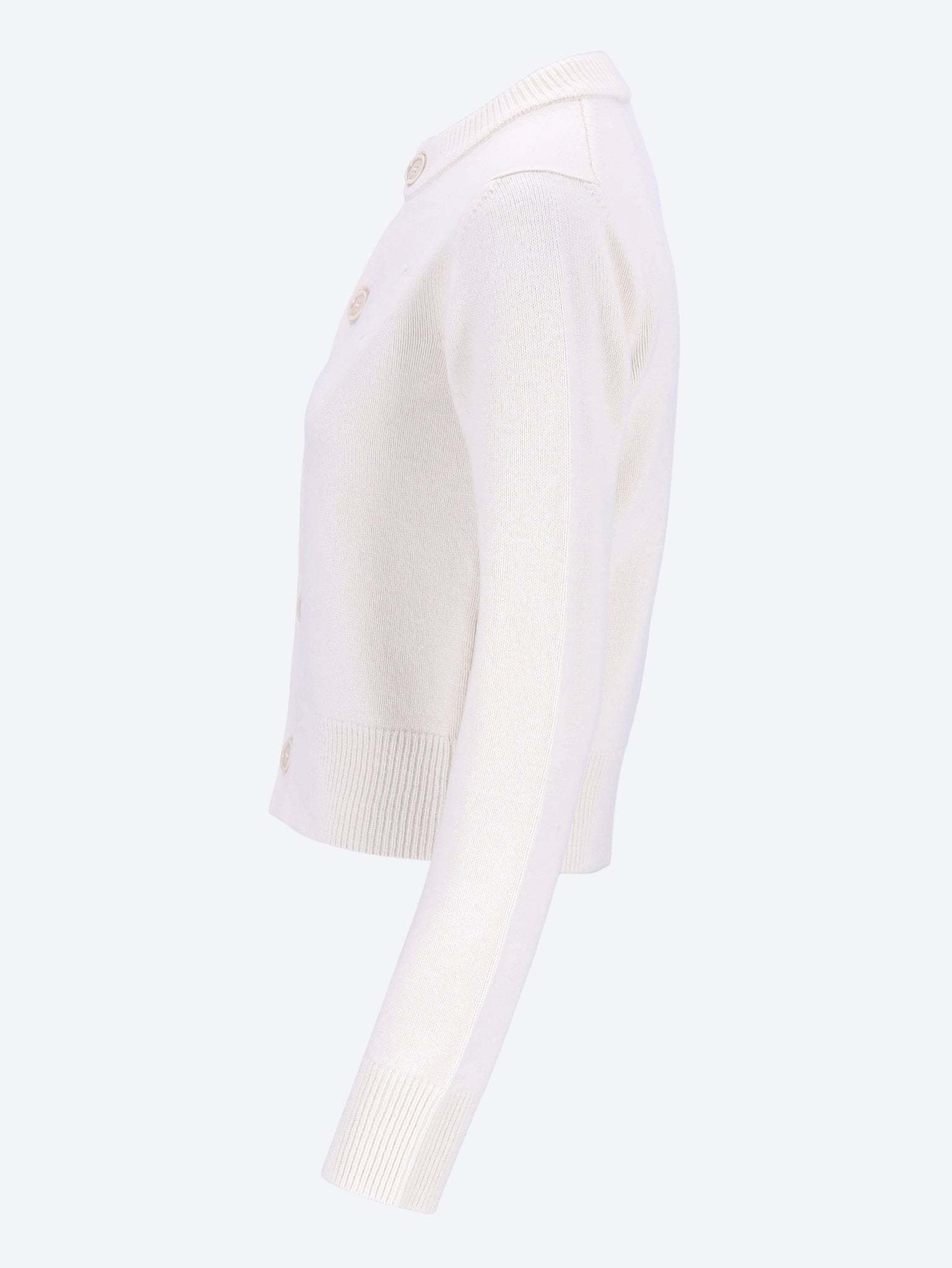 Ami Alexandre Mattiussi Long-sleeved Knitted Cardigan In White