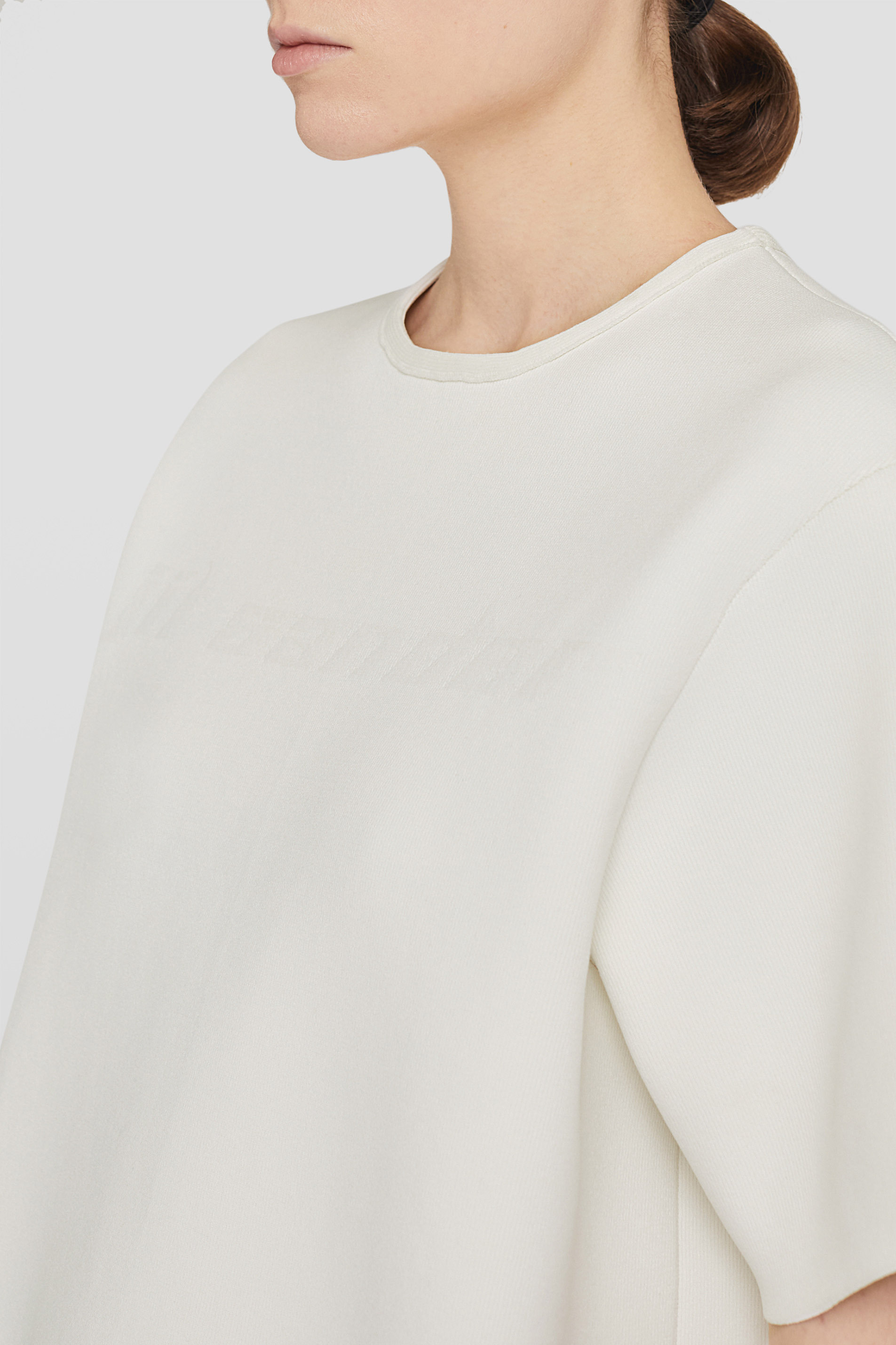 Jil Sander Debossed-logo Short-sleeve Top In White