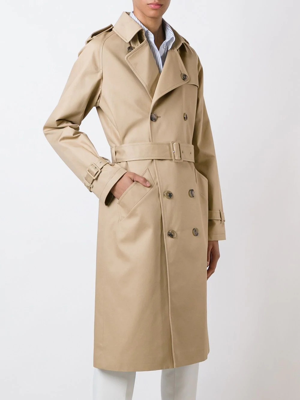 Apc Beige Greta Trench Coat In Nude