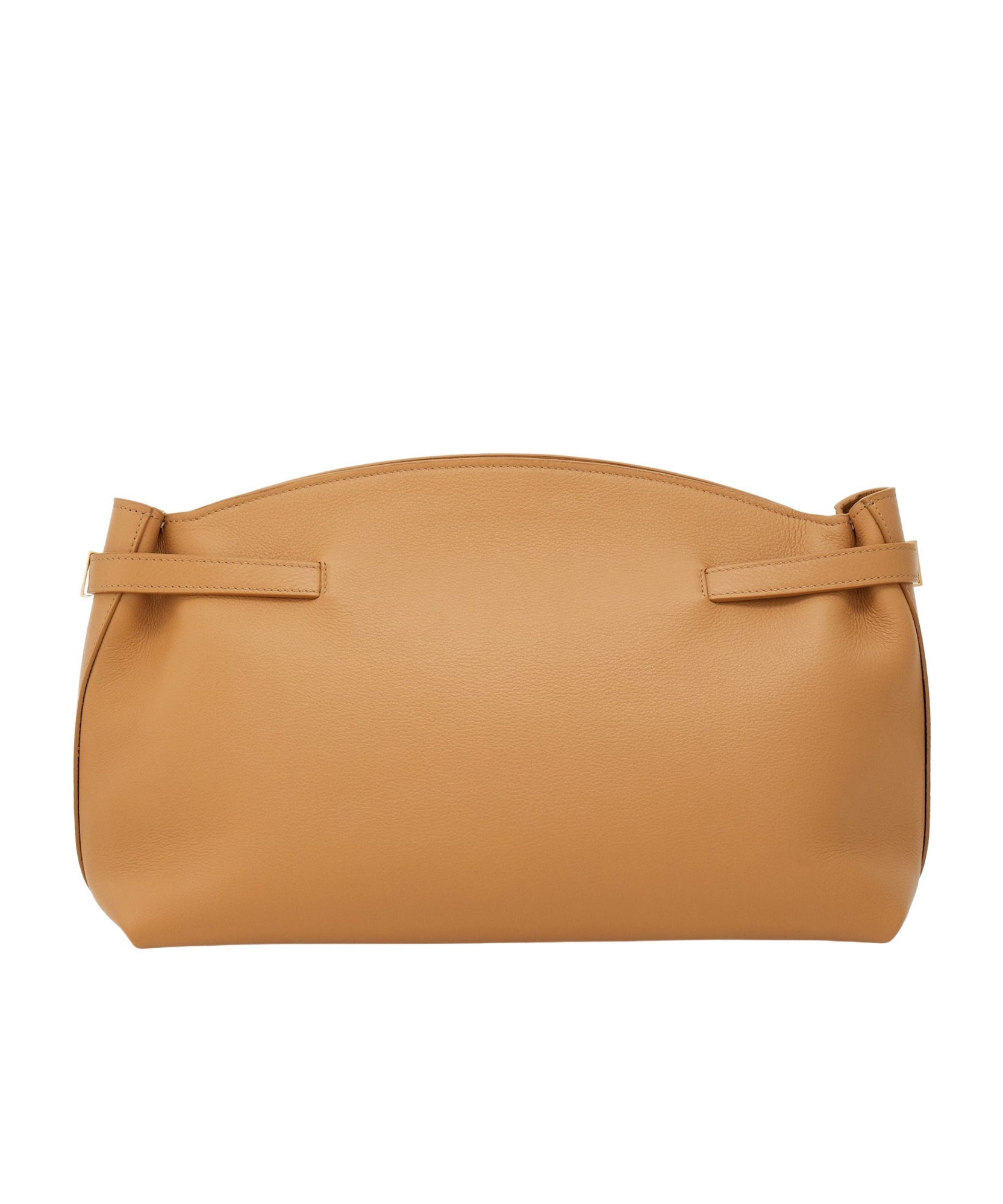 Ferragamo Large Pouch Leather Bag In Nude