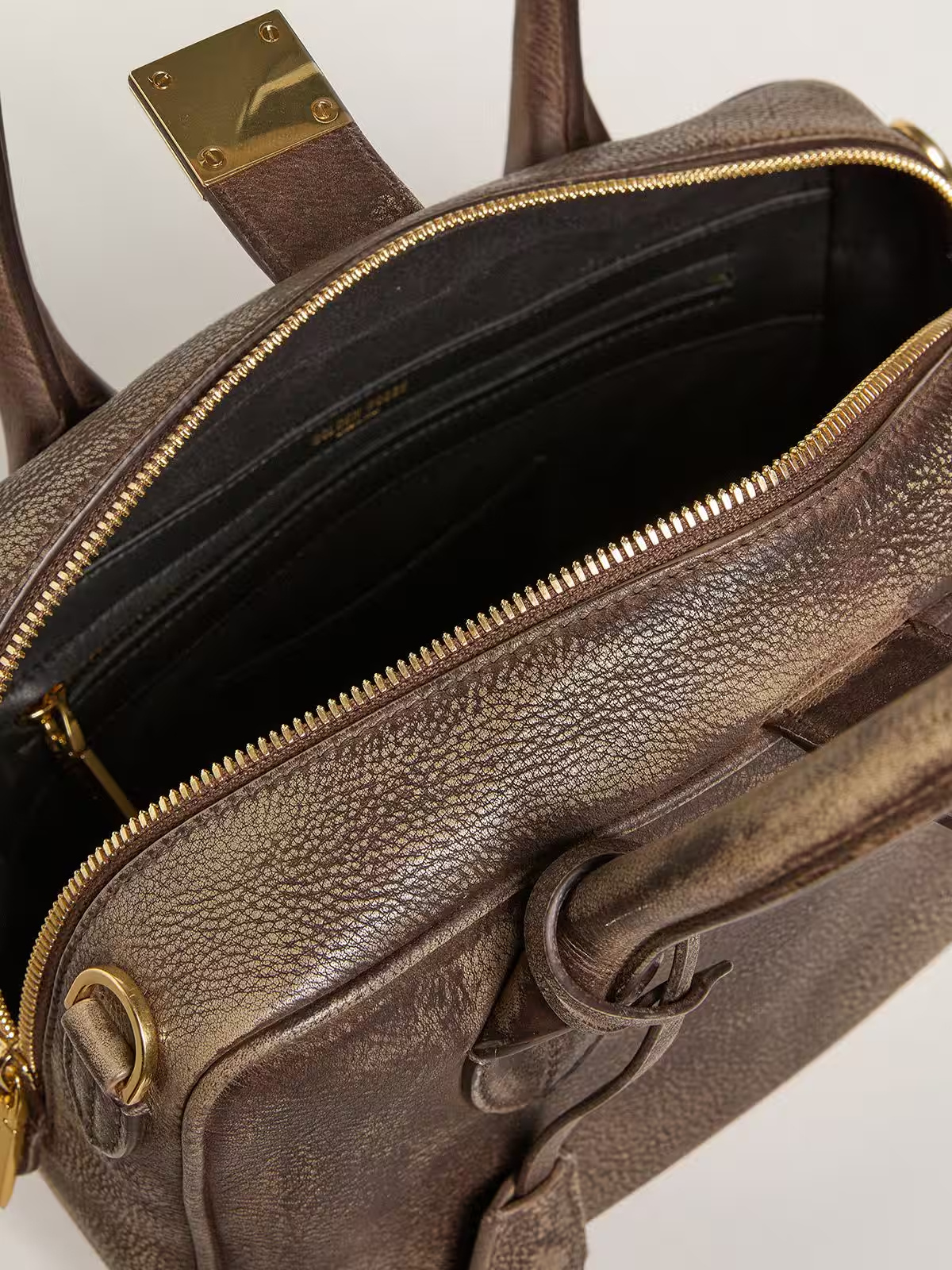Golden Goose Zipper Shoulder Bag In Green
