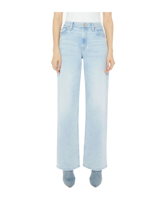 Mother The Spinner Zip Sneak Jeans Light As A Feather In Blue