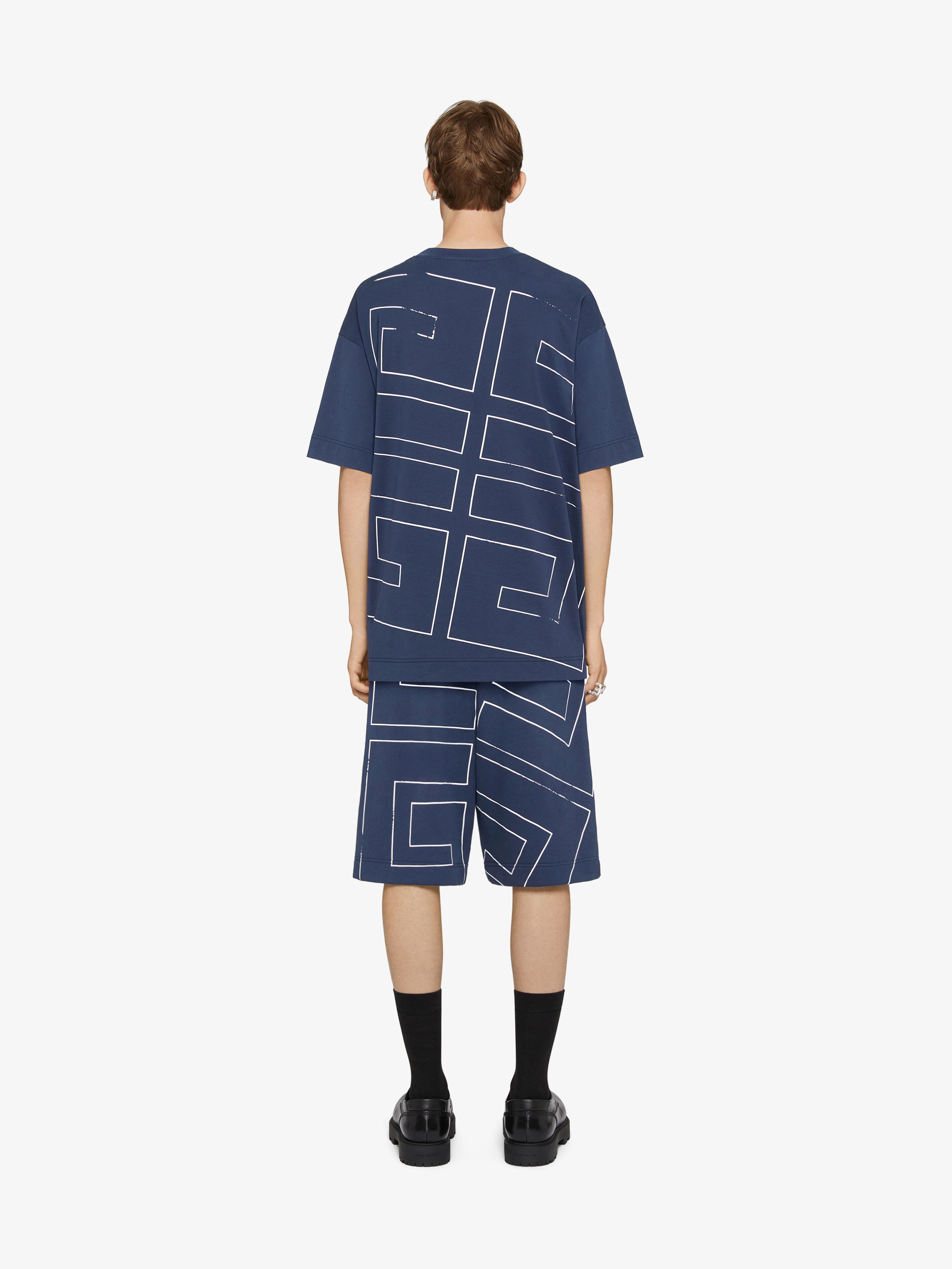 Givenchy 4g-print Cotton T-shirt In Deep Blue