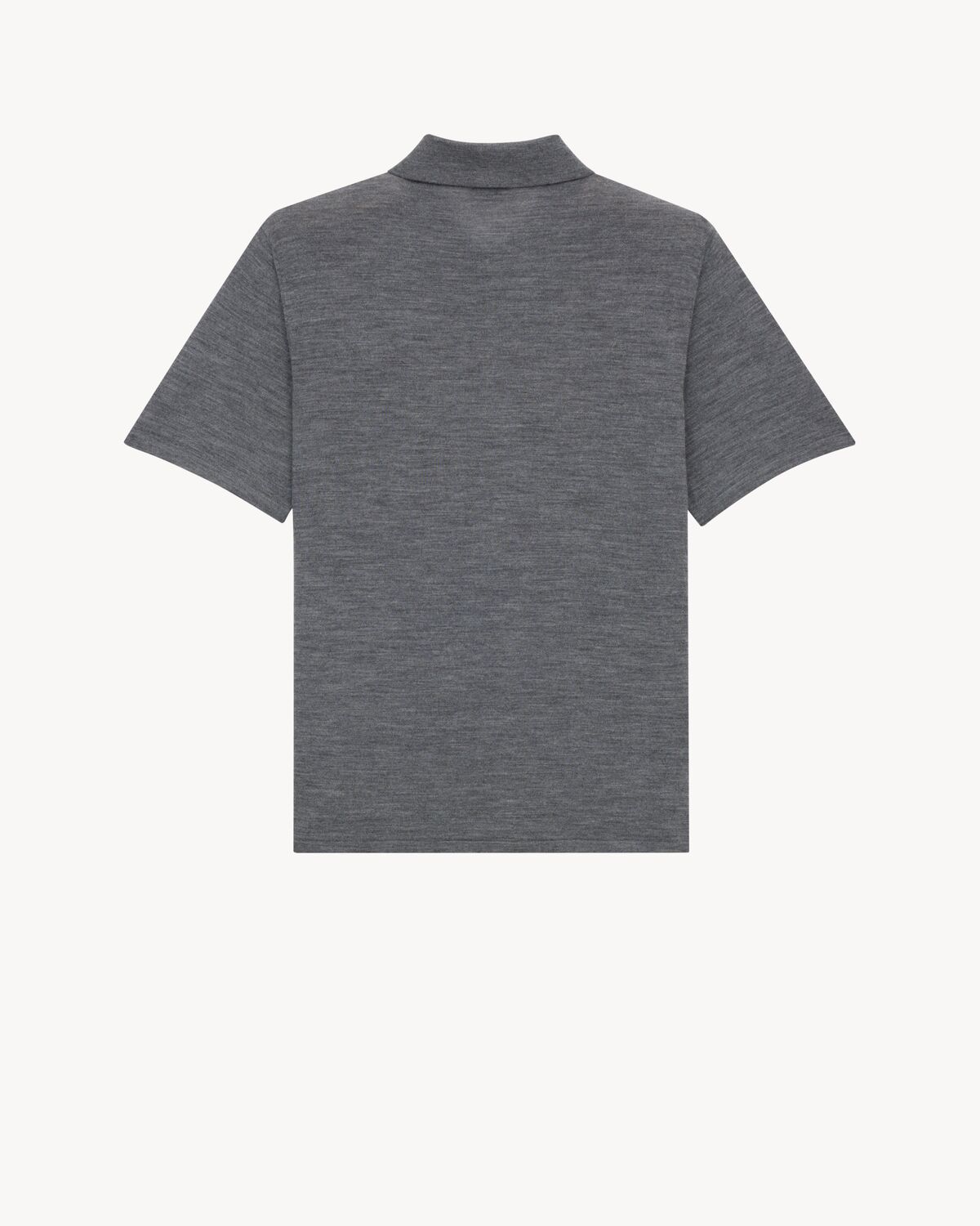 Saint Laurent Cassandre Short-sleeve Polo Shirt In Gray
