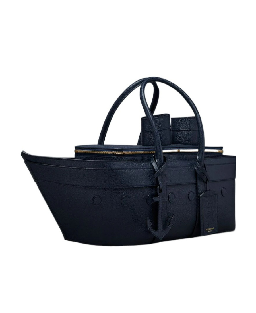 Thom Browne Cruise Liner Tote Bag In Black