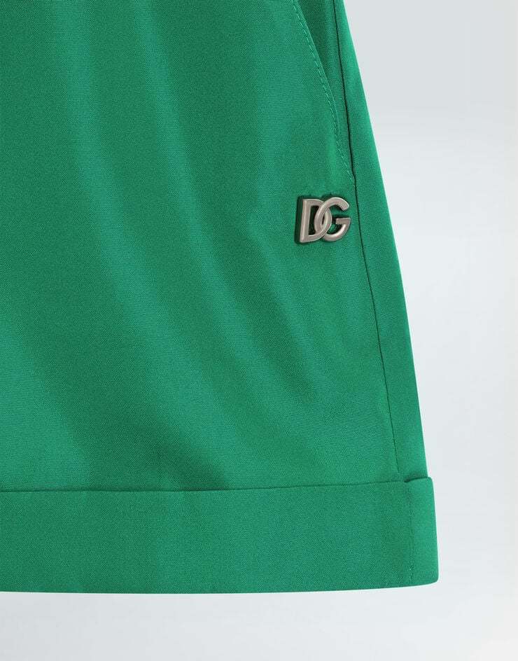 Dolce & Gabbana Girl's Logo-plaque Belted Shorts In Multi