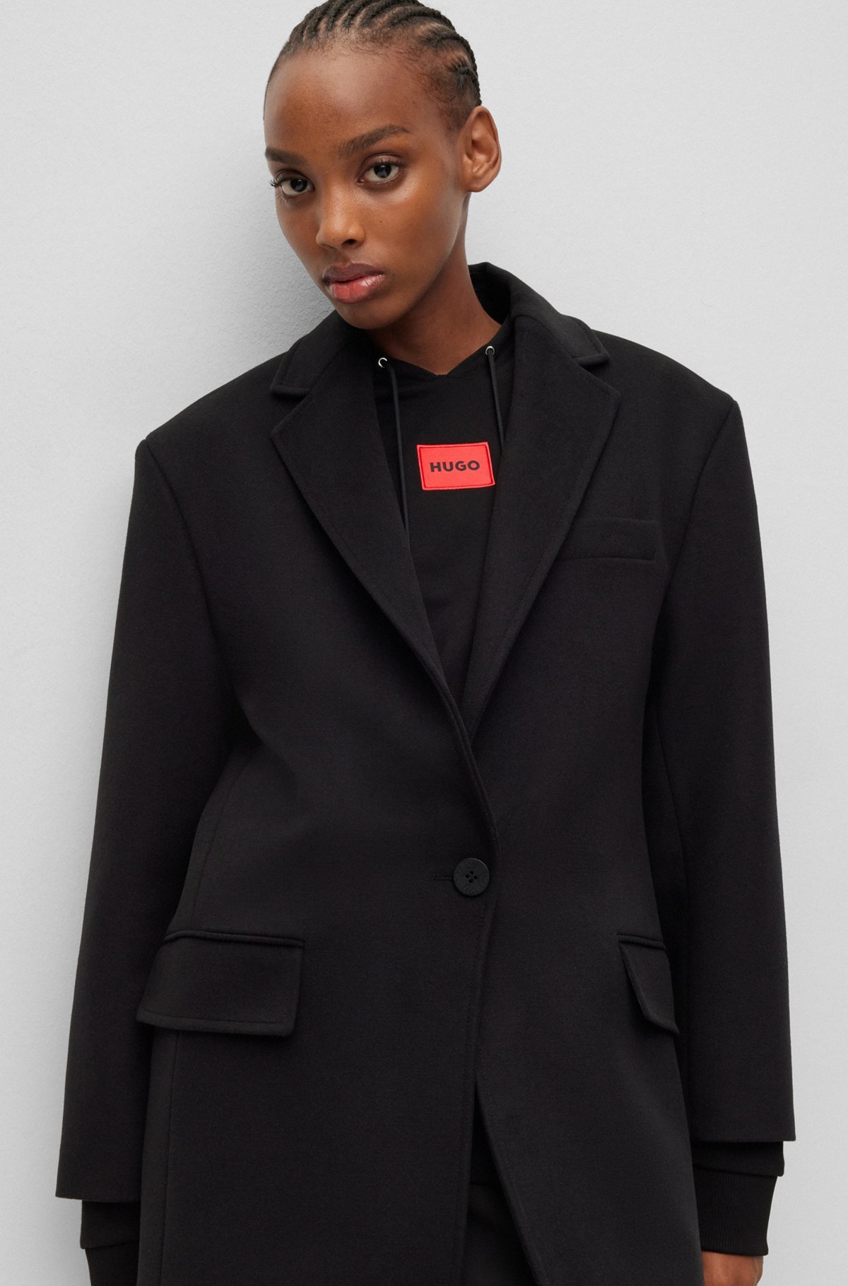 Hugo Boss Long Sleeved Suit Jacket In Black
