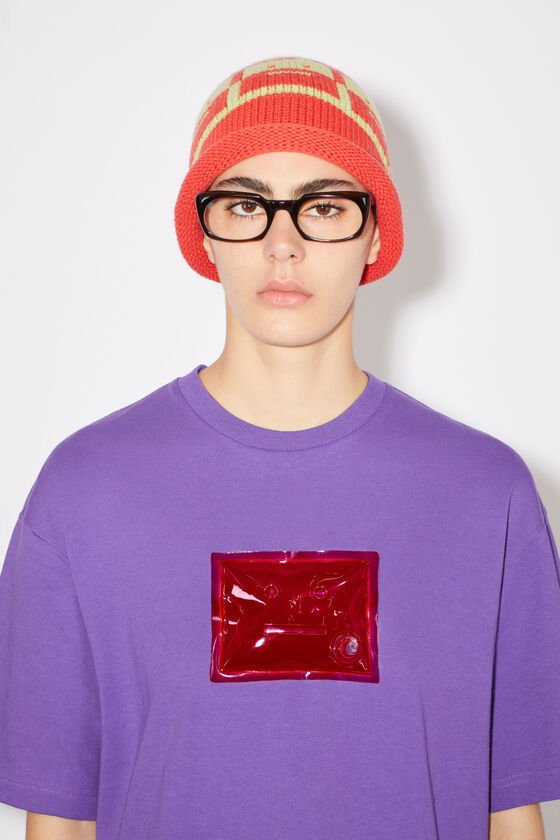 Acne Studios Logo-patch Short-sleeved T-shirt In Purple