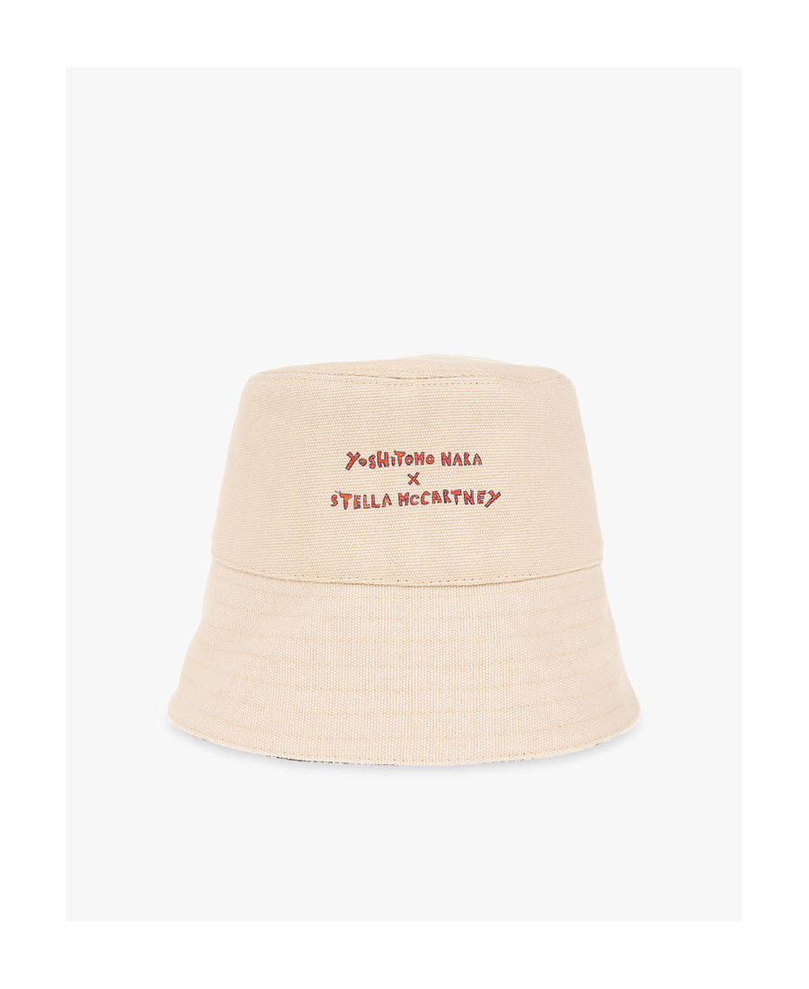 Stella Mccartney X Yoshitomo Nara Co-signed Double-sided Fisherman's Hat In Nude