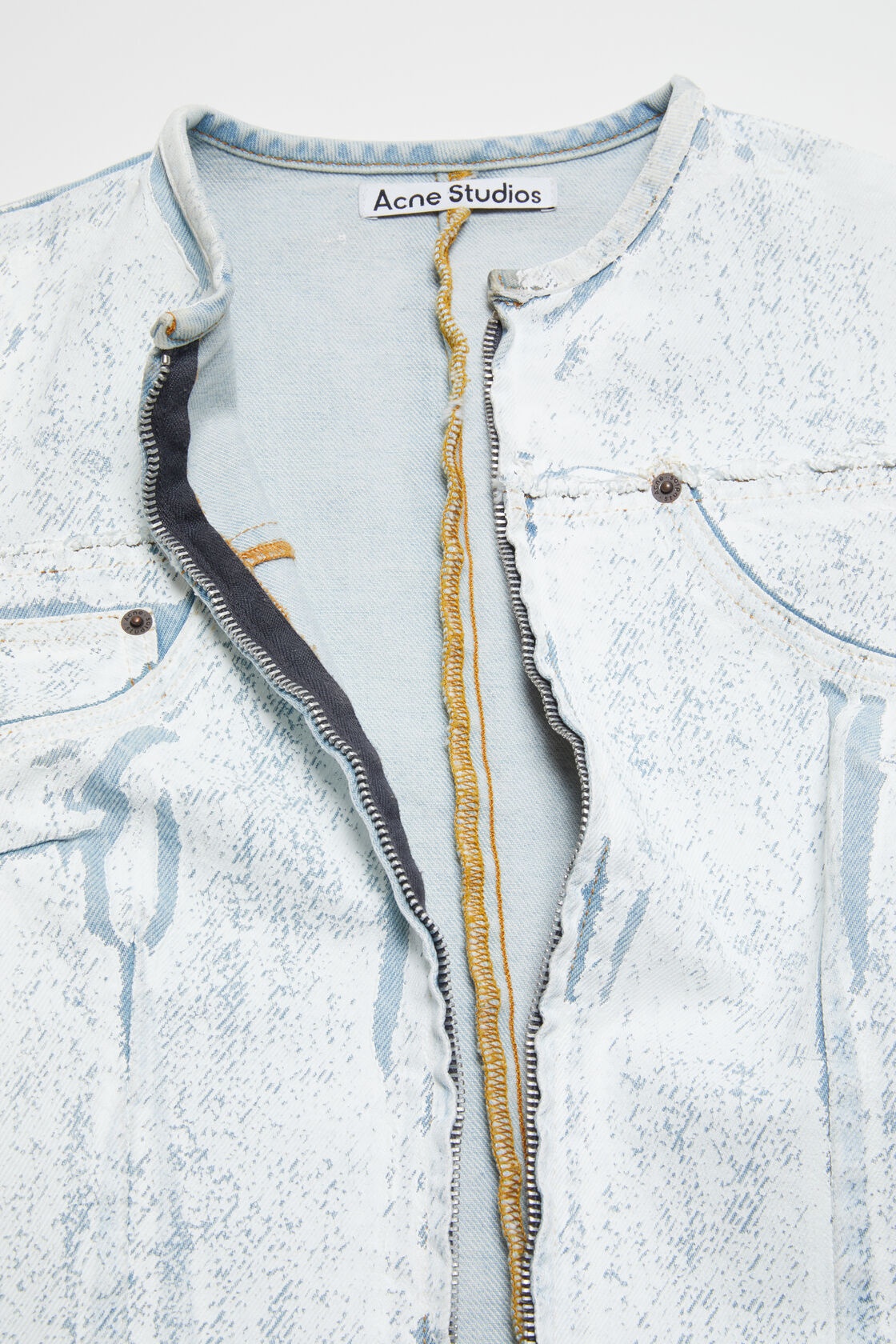 Acne Studios Pigment-print Denim Jacket In White