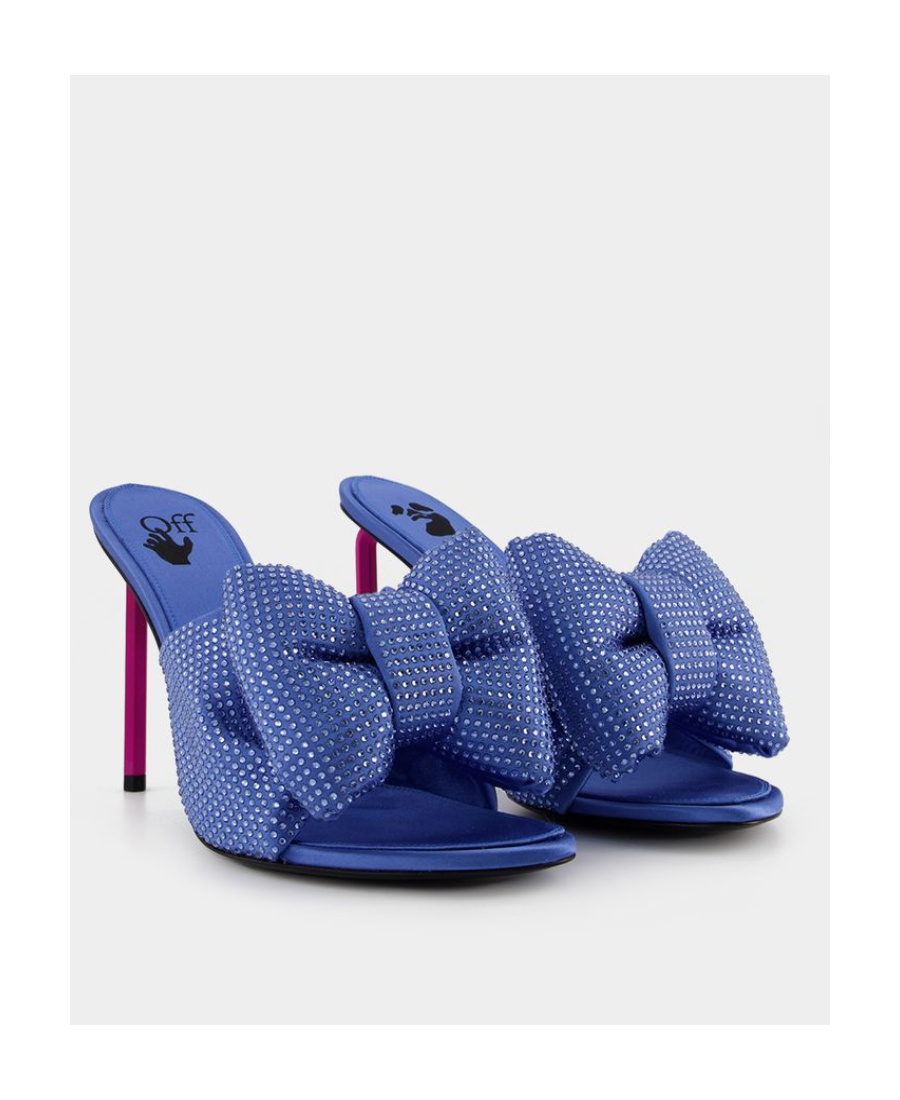 Off-white Allen Bow Strass Pop Mules In Blue/pink In Blue