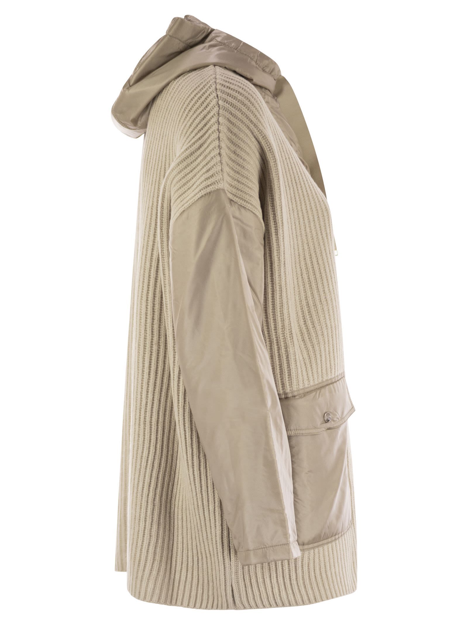 Herno Resort Jacket In Wool And Ultralight Nylon In Brown