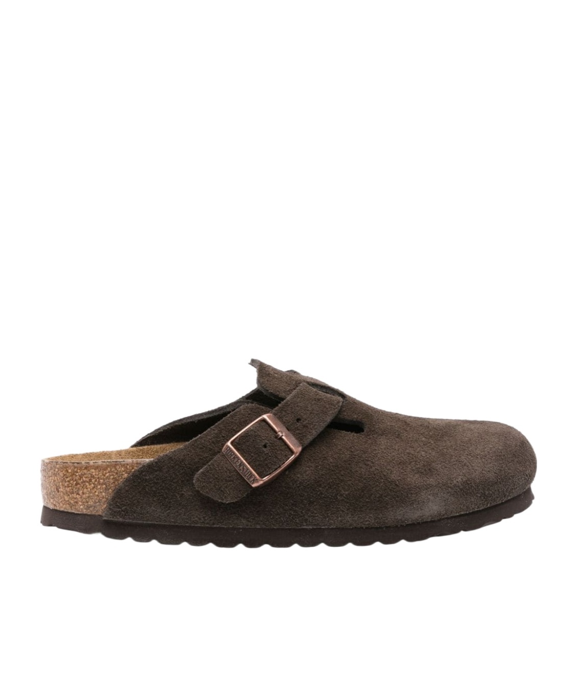 Birkenstock Boston Suede Slippers In Black