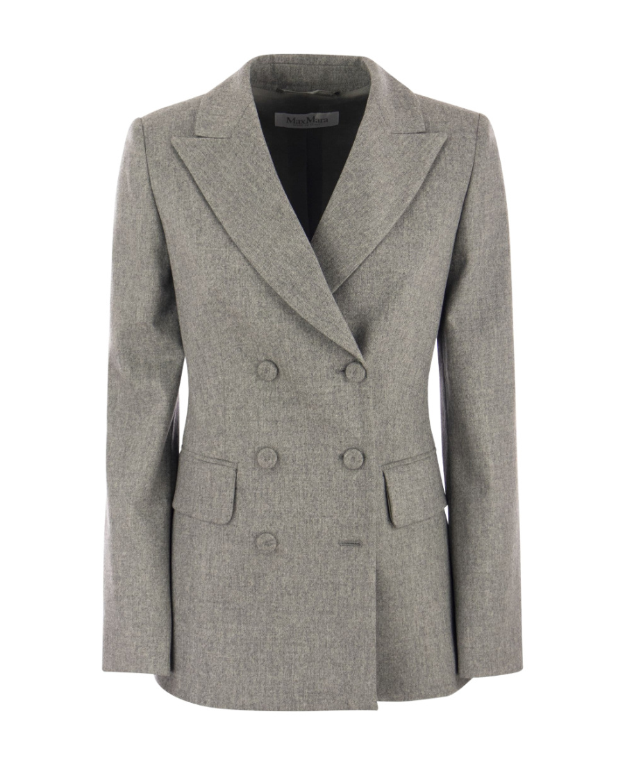 Max Mara Cashmere Lapel Suit Jacket In Gray