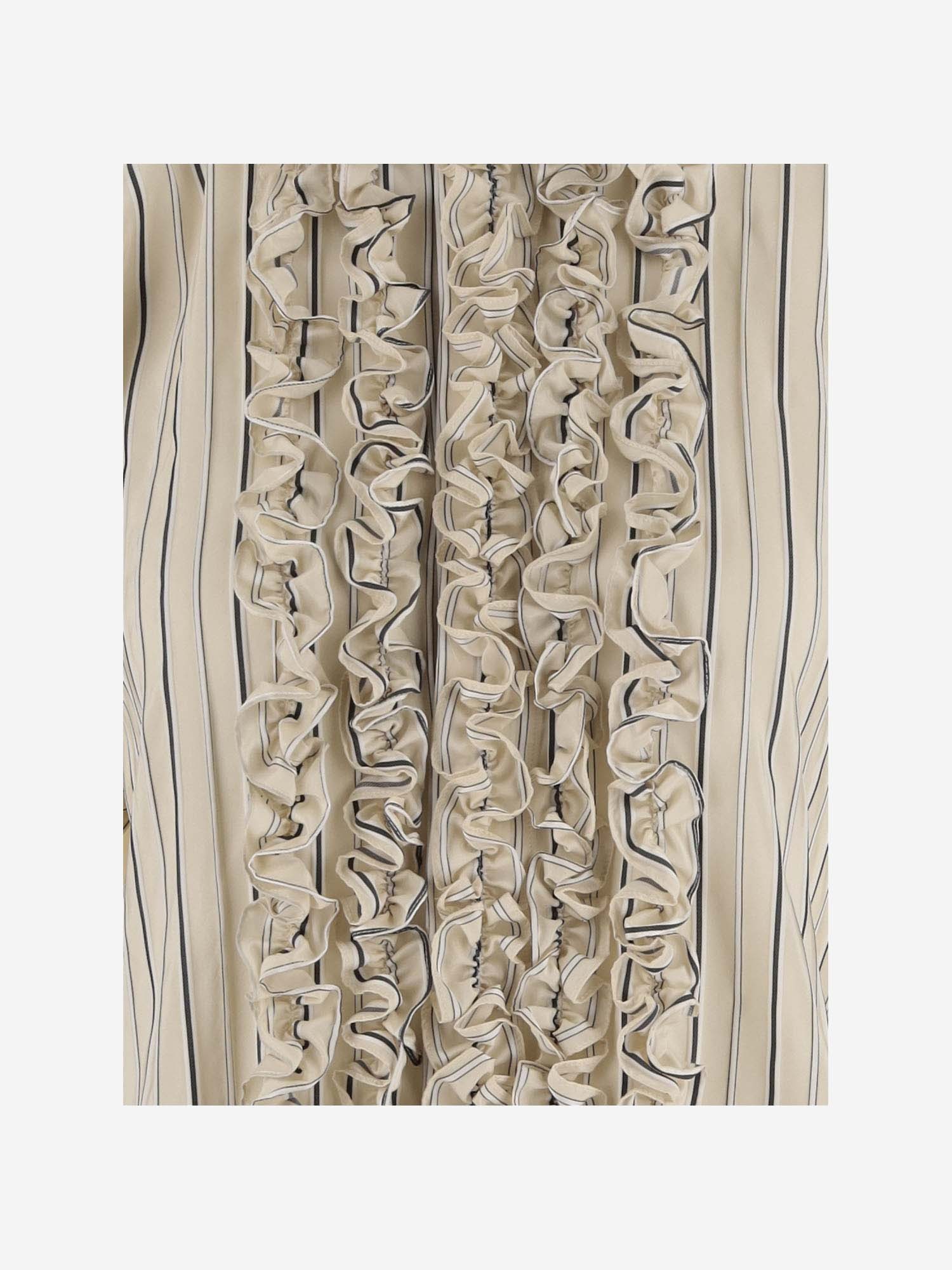 Stella Mccartney Stella Mc Cartney Silk Blend Shirt With Ruffles In Nude