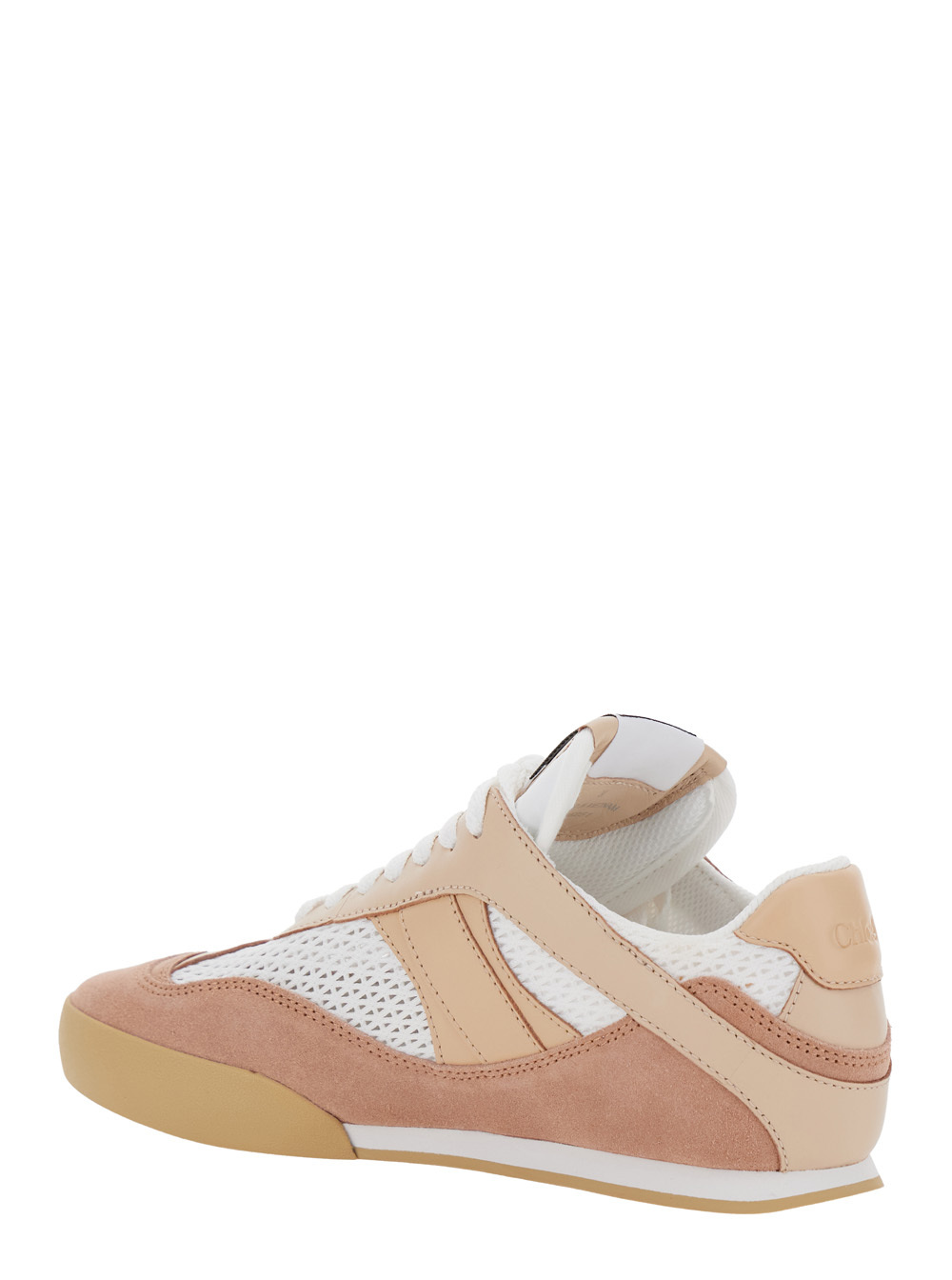 Chloé Kick Leather And Suede-trimmed Mesh Sneakers In Brown
