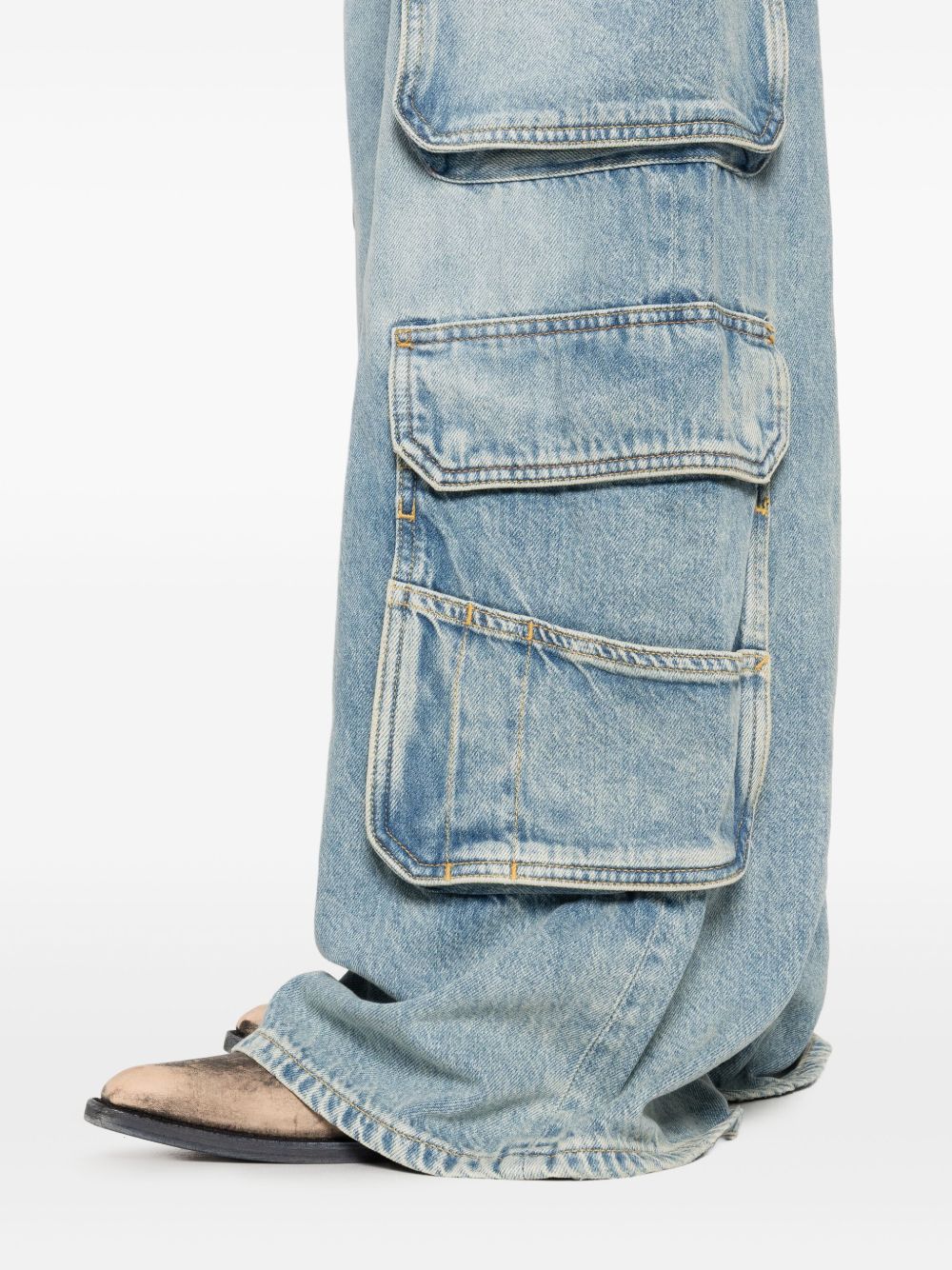 Diesel Utility Cargo Jeans Multiple Pockets In Blue