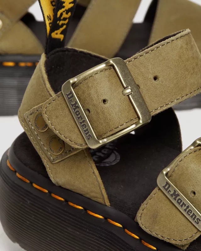 Dr. Martens' Khaki Gryphon Quad Sandals In Black