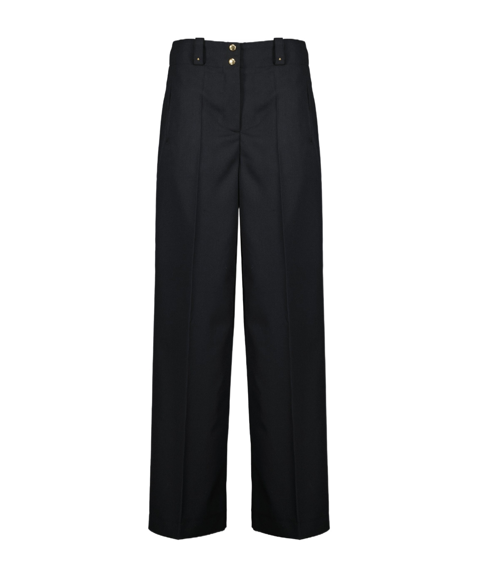 Moncler Wide-leg High Waist Palazzo Pant With Button Detailing In Black