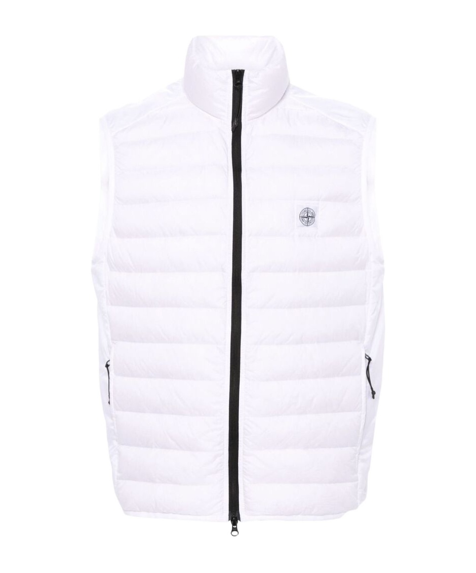 Stone Island Compass-motif Padded Gilet In White