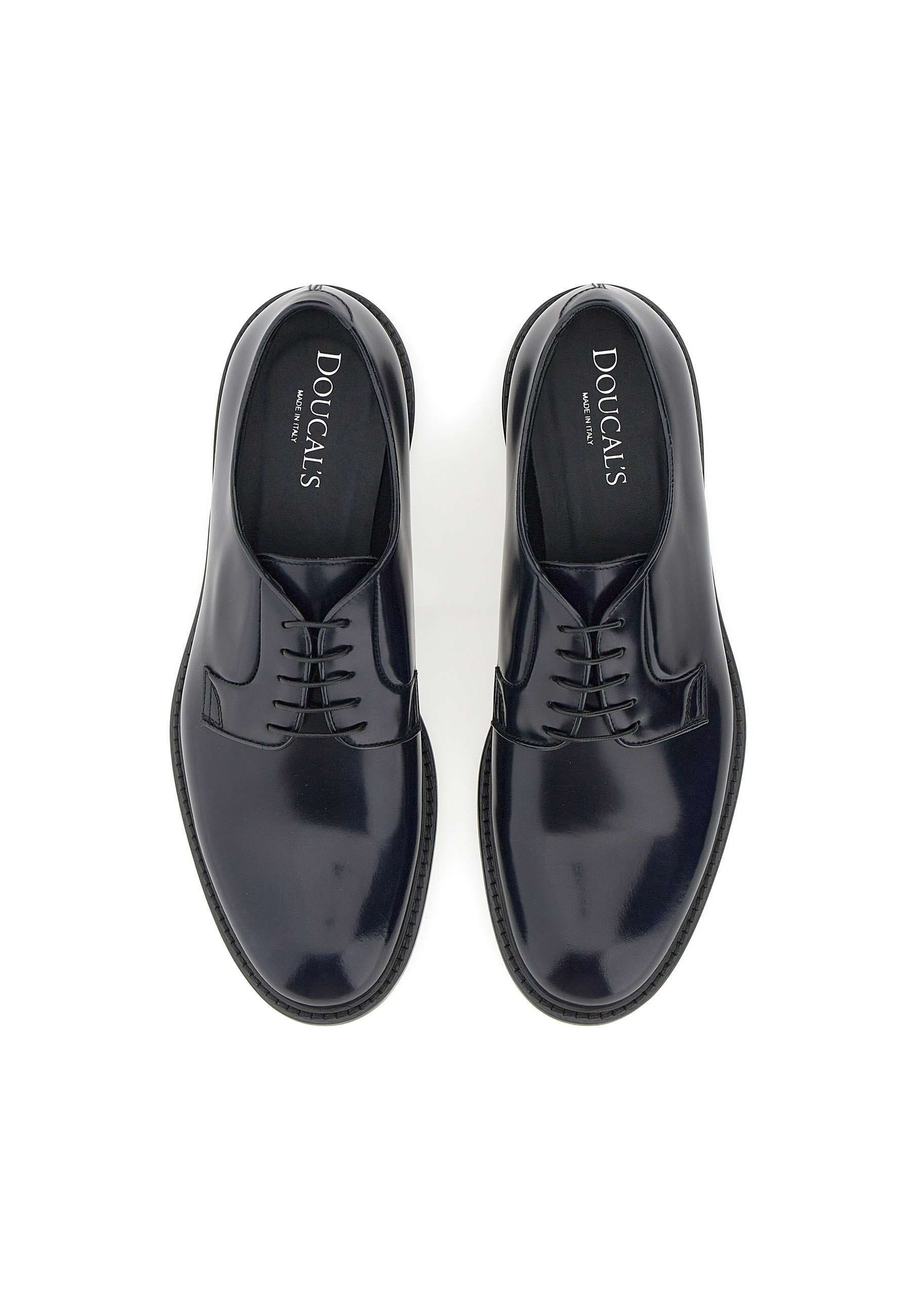 Doucal's Almond-toe Leather Derby Shoes In Black