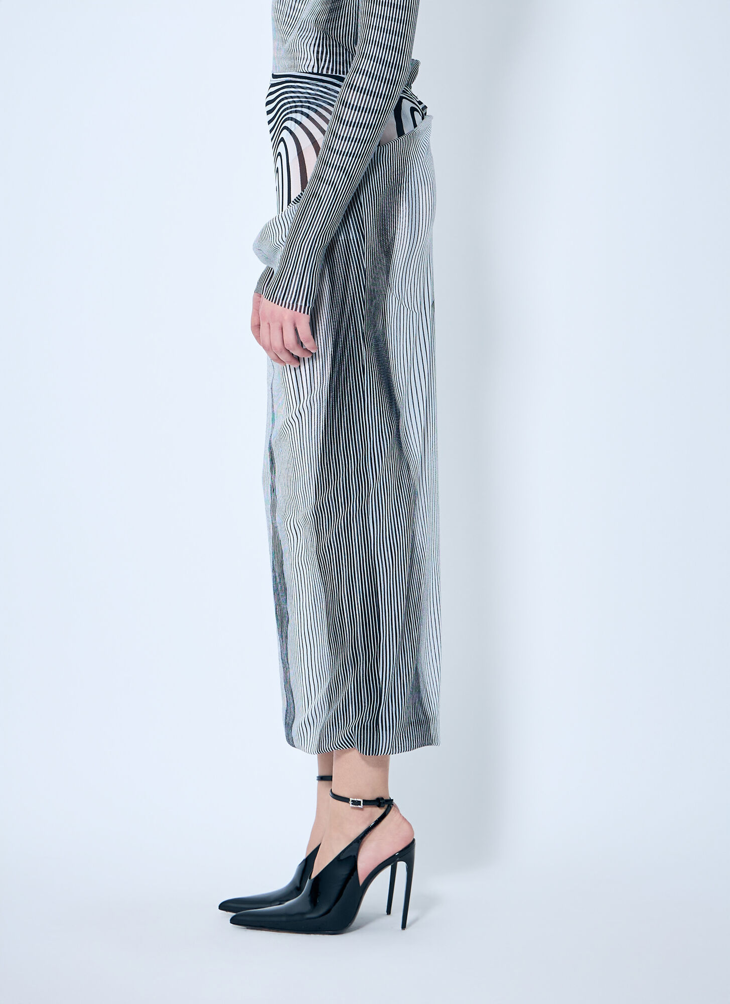 Jean Paul Gaultier The Draped Body Morphing Maxi Skirt In Gray