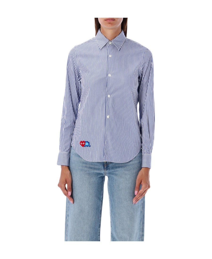 Comme Des Garçons Play Pixel Red Heart Shirt For Women In Blue