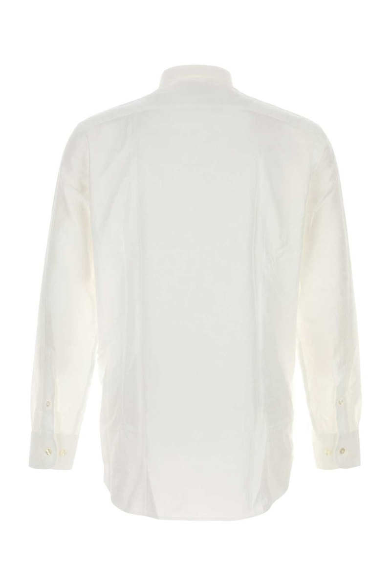 Etro Jacquard Shirt With Long Sleeves And Pointed Collar In White