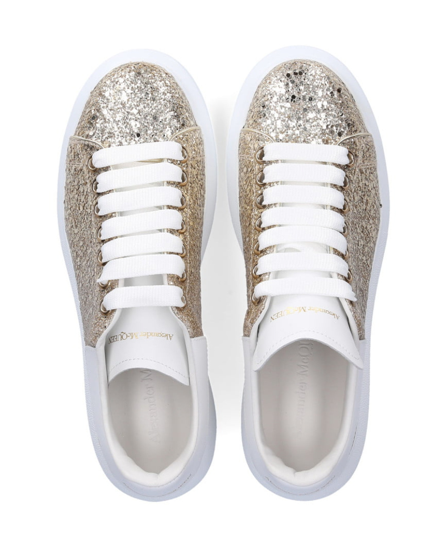 Alexander Mcqueen Oversize Glitter Sneakers In White
