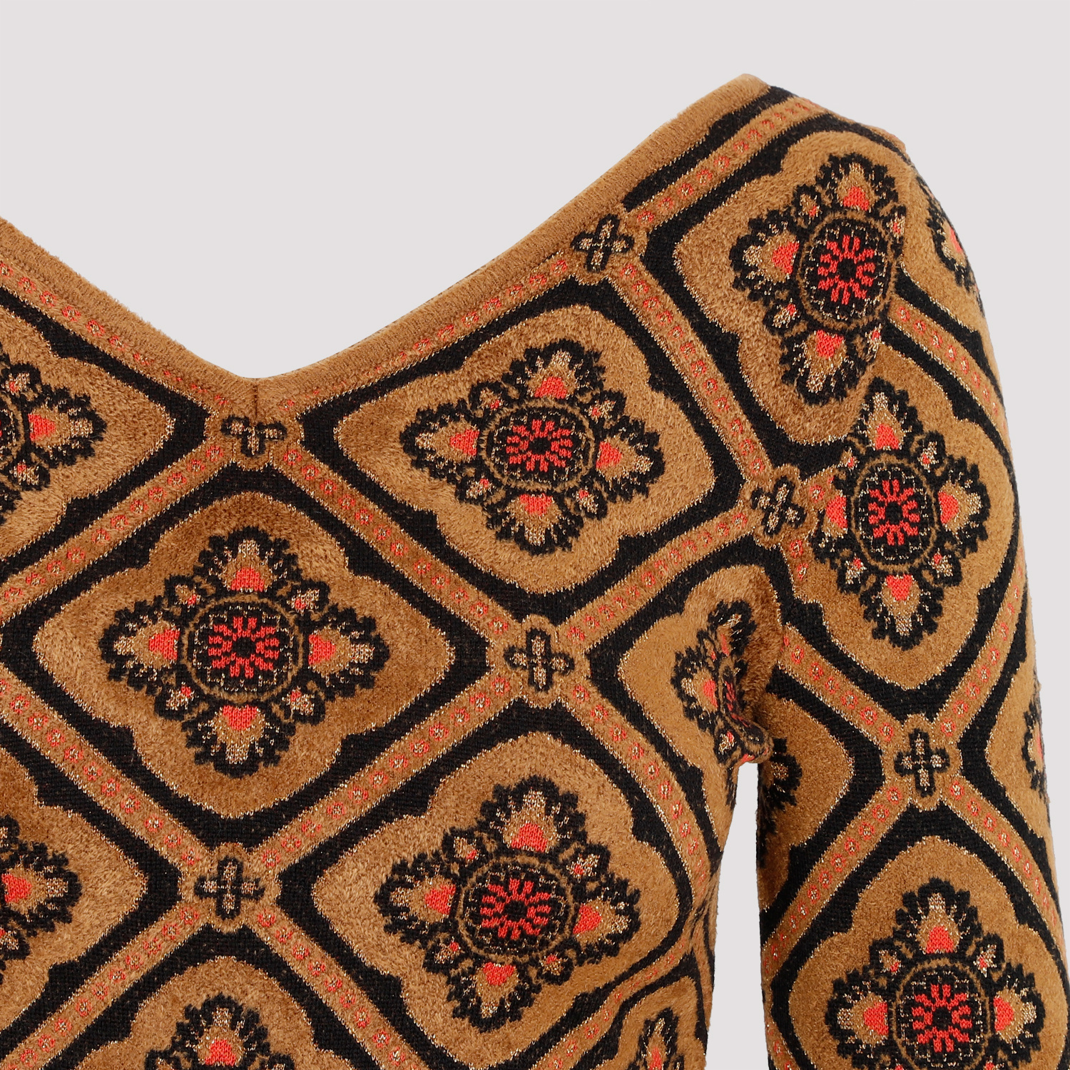 Etro Floral-jacquard Knitted Jumper In Brown