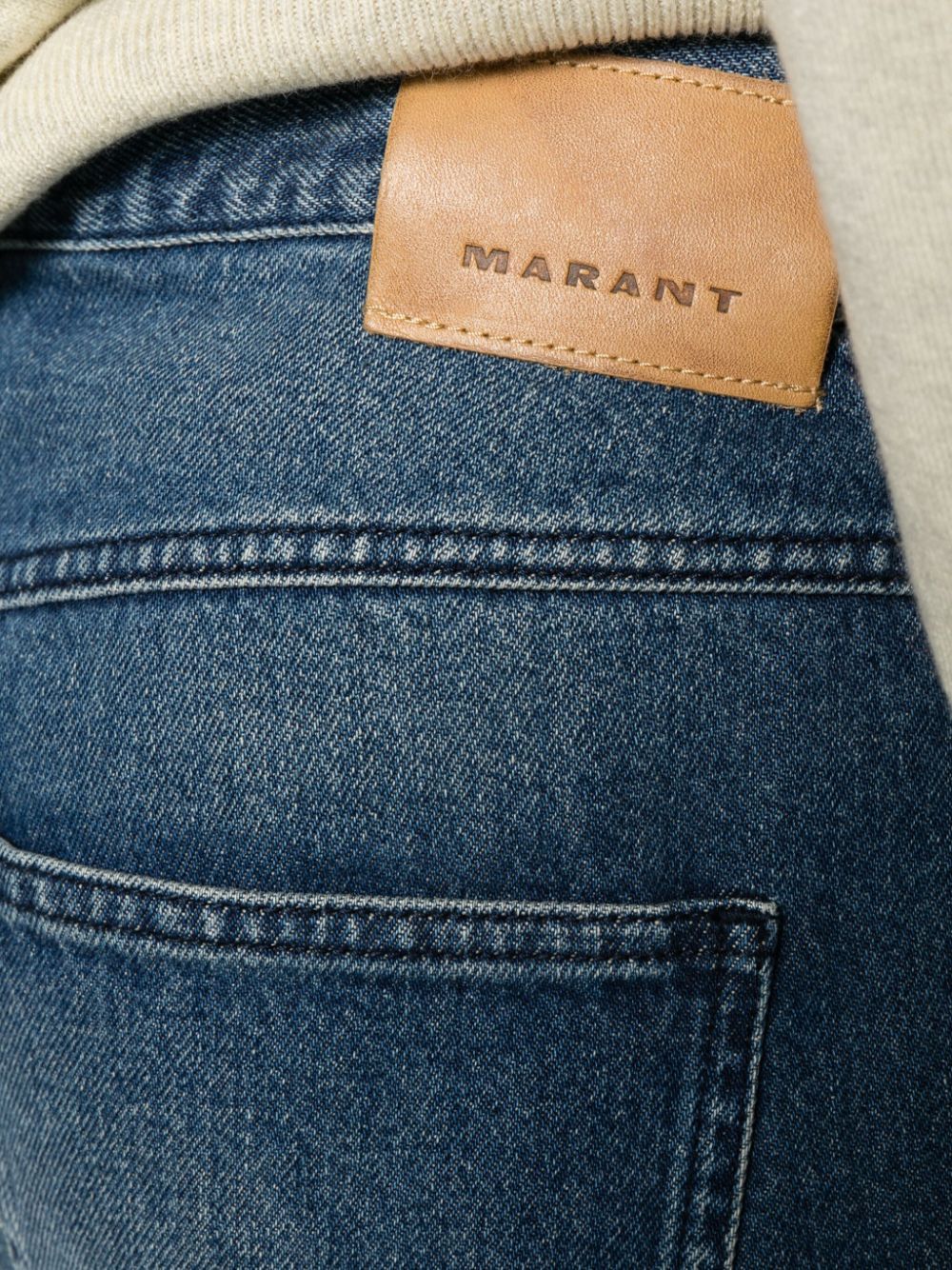 Isabel Marant Logo-patch Straight-leg Jeans In Blue