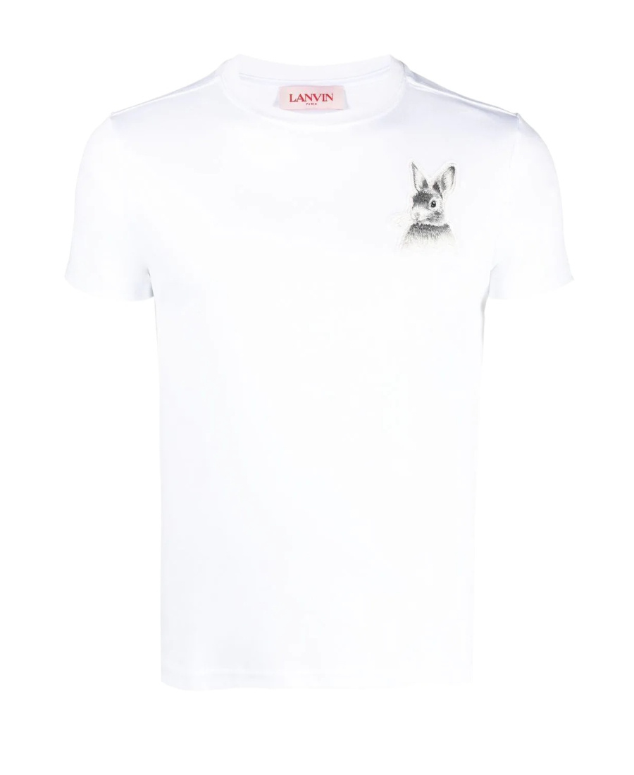 Lanvin Rabbit-print T-shirt In White