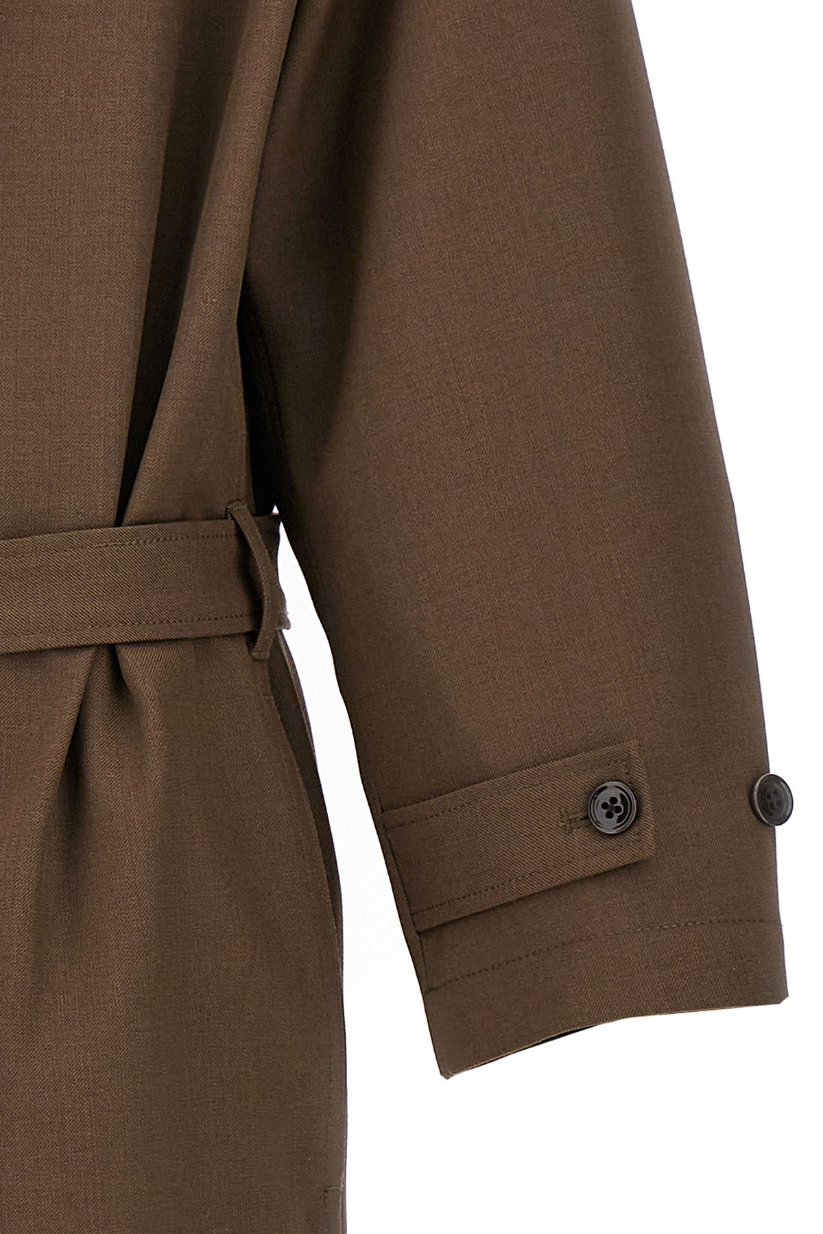 Lemaire Brown Double-breasted Trench Coat In Brown
