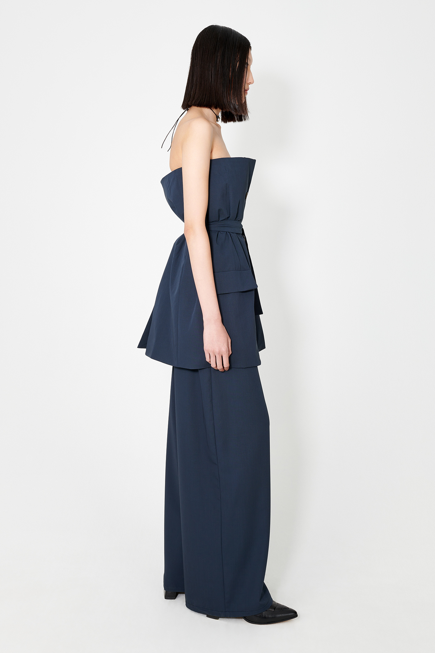 Our Legacy Off-shoulder Suit Top In Black