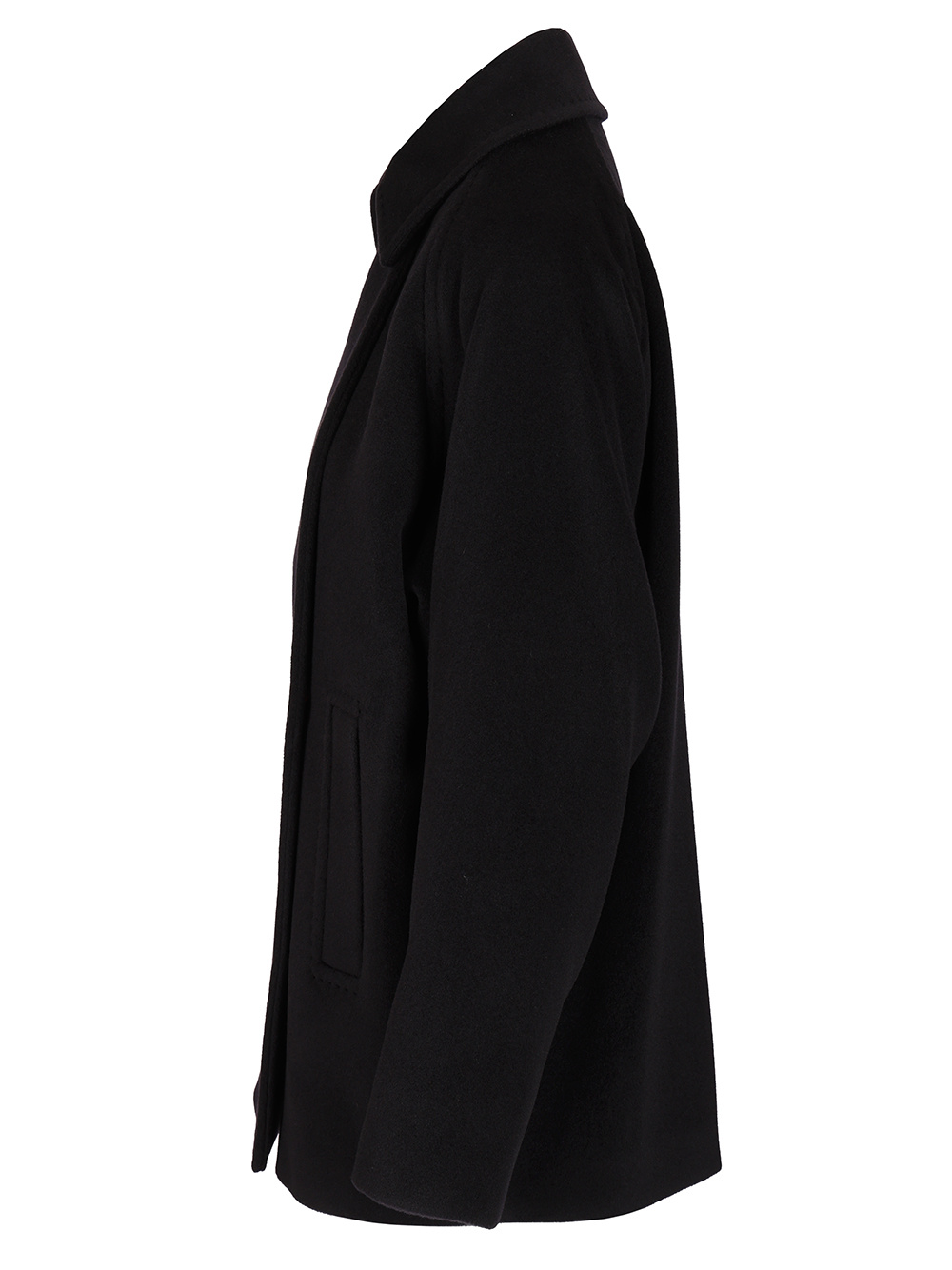 Max Mara Studio Double-breasted Long-sleeved Coat In Black