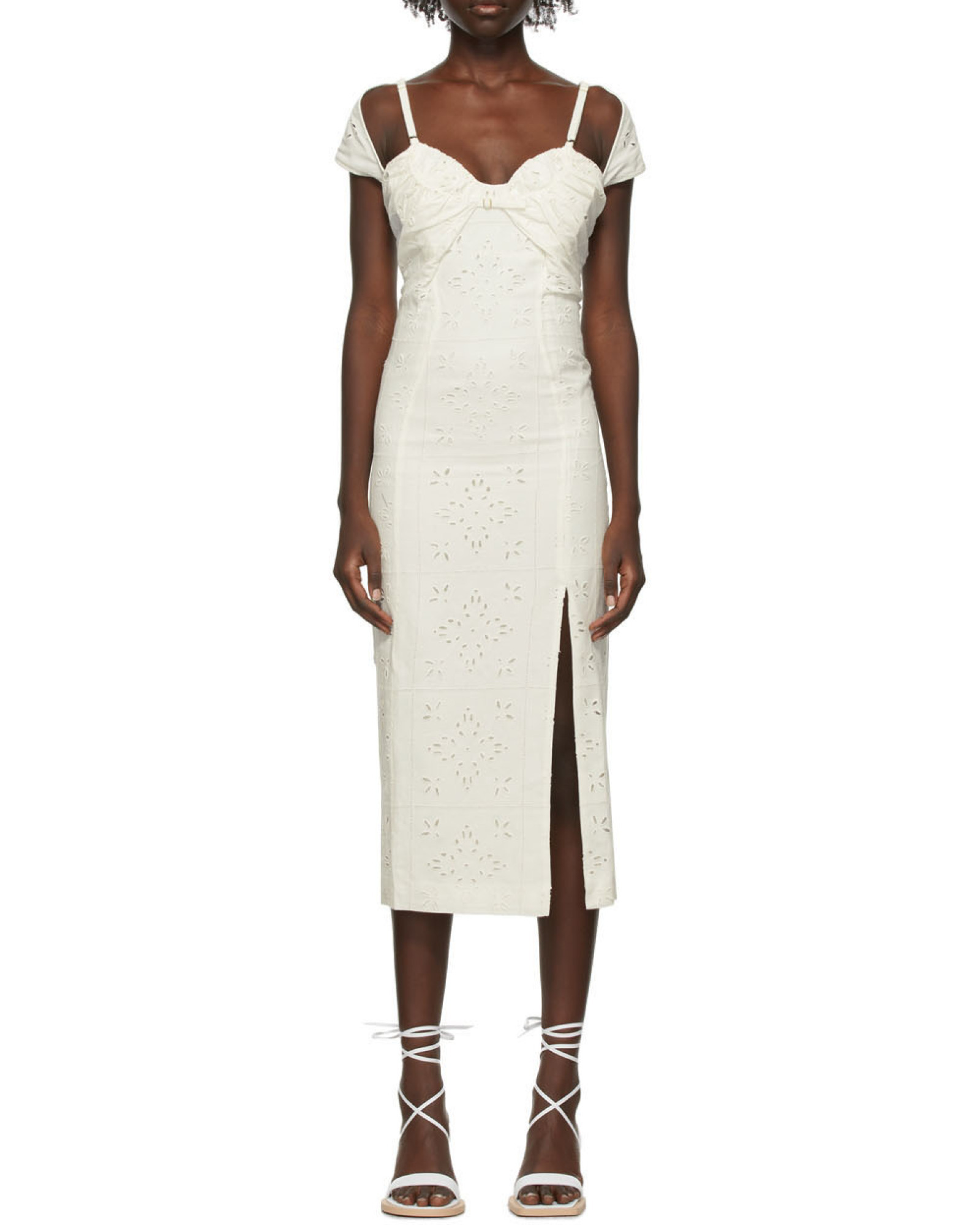 Jacquemus Broderie Anglaise Midi Sundress In White